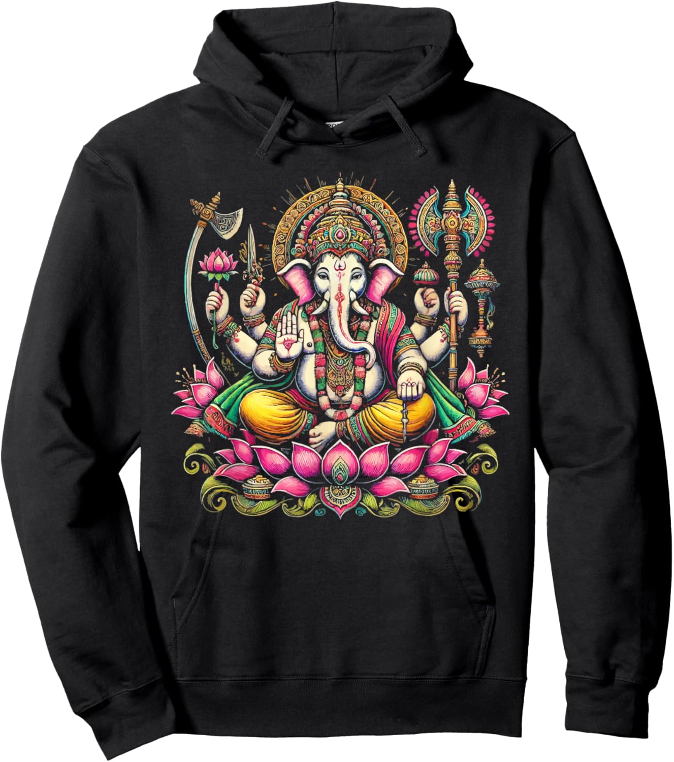 Ganesh Chaturthi Hindu Festival Elephant Lord Ganesha Hoodie - Hoodie | Black