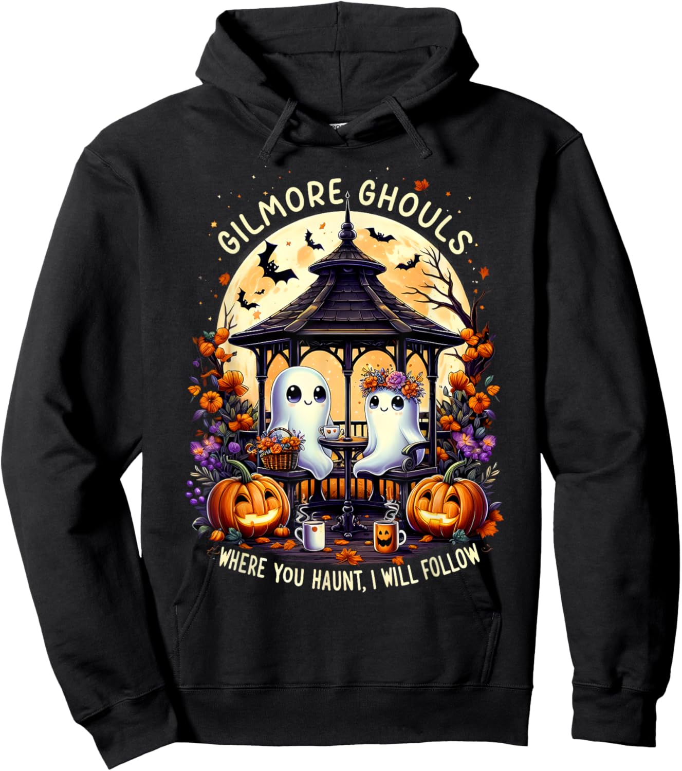 Halloween Ghost Gilmore Ghouls Where You Haunt I Will Follow Hoodie - Hoodie | Black