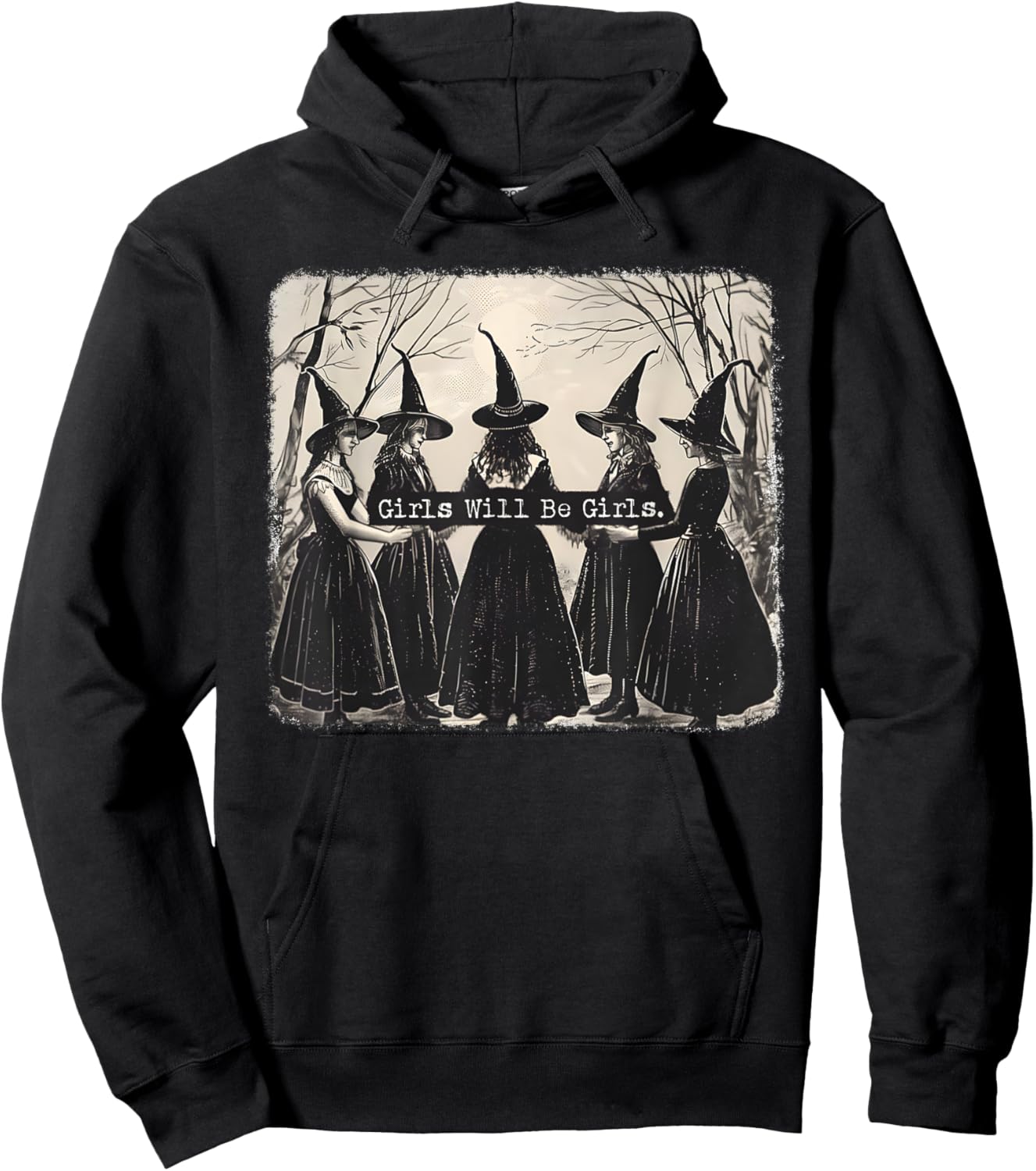 Girl Will Be Girl, Funny Witch, Witchy Vibes Hoodie - Hoodie | Black
