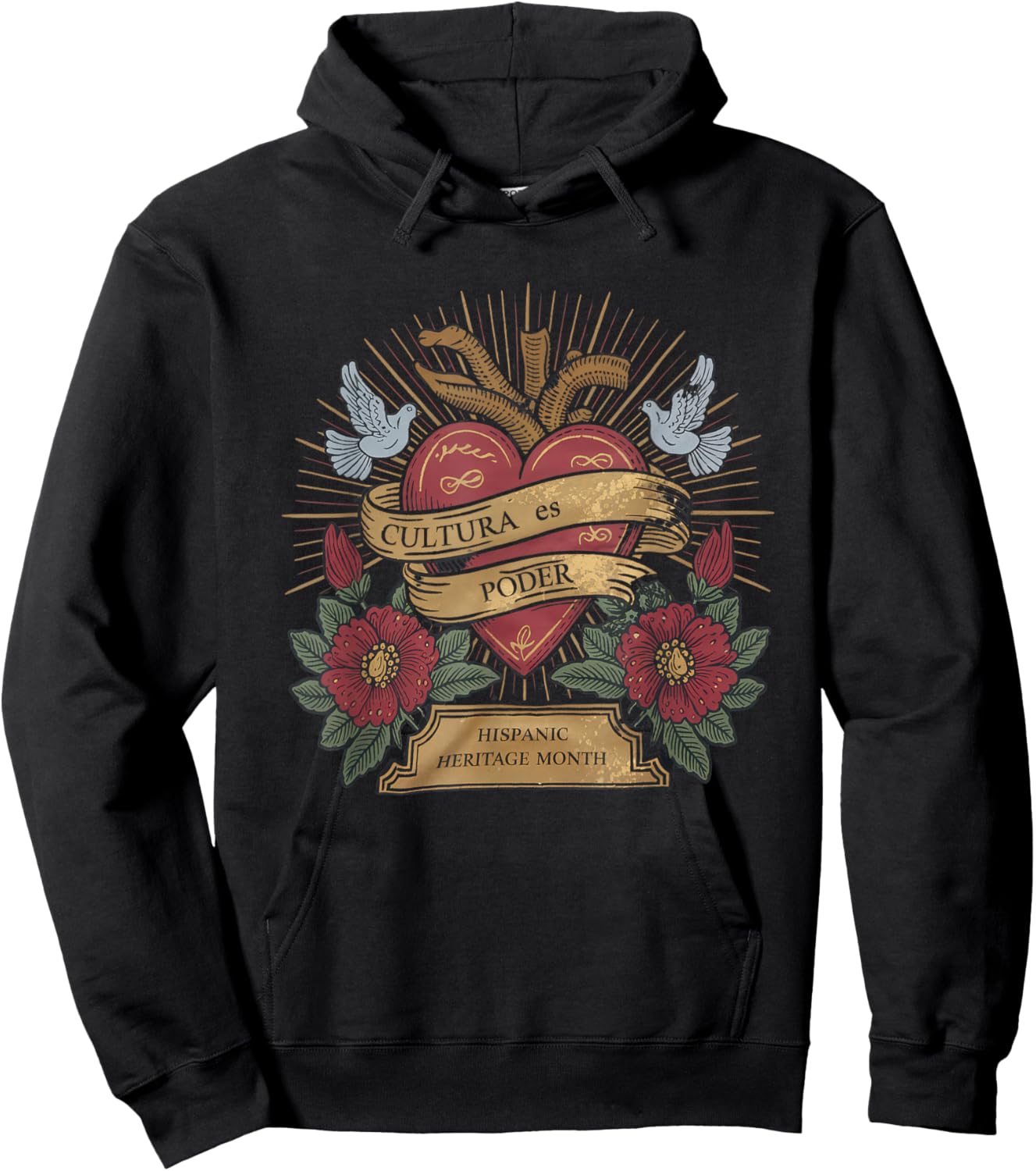 Cultura ES Poder Hispanic Heritage Latina Empowerment Hoodie - Hoodie | Black