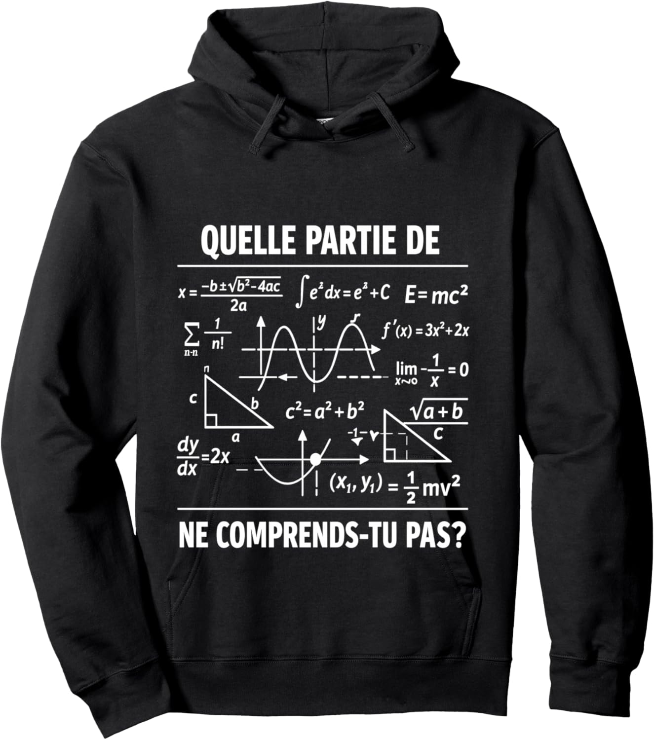Prof De Maths Humour Cadeau Mathématicien Drôle Manche Longue Hoodie - Hoodie | Black