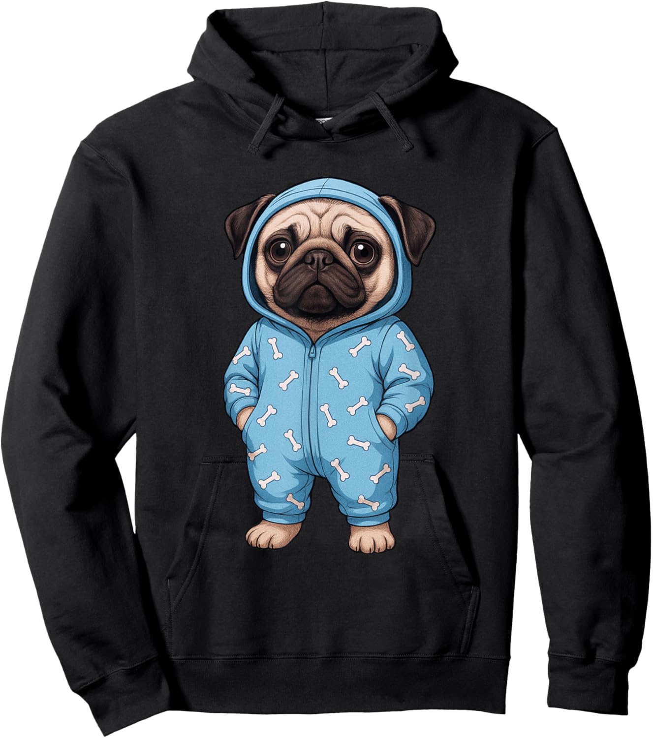 Dog Pug Sleepy Pug Lover Women Men Kids Hoodie - Hoodie | Black