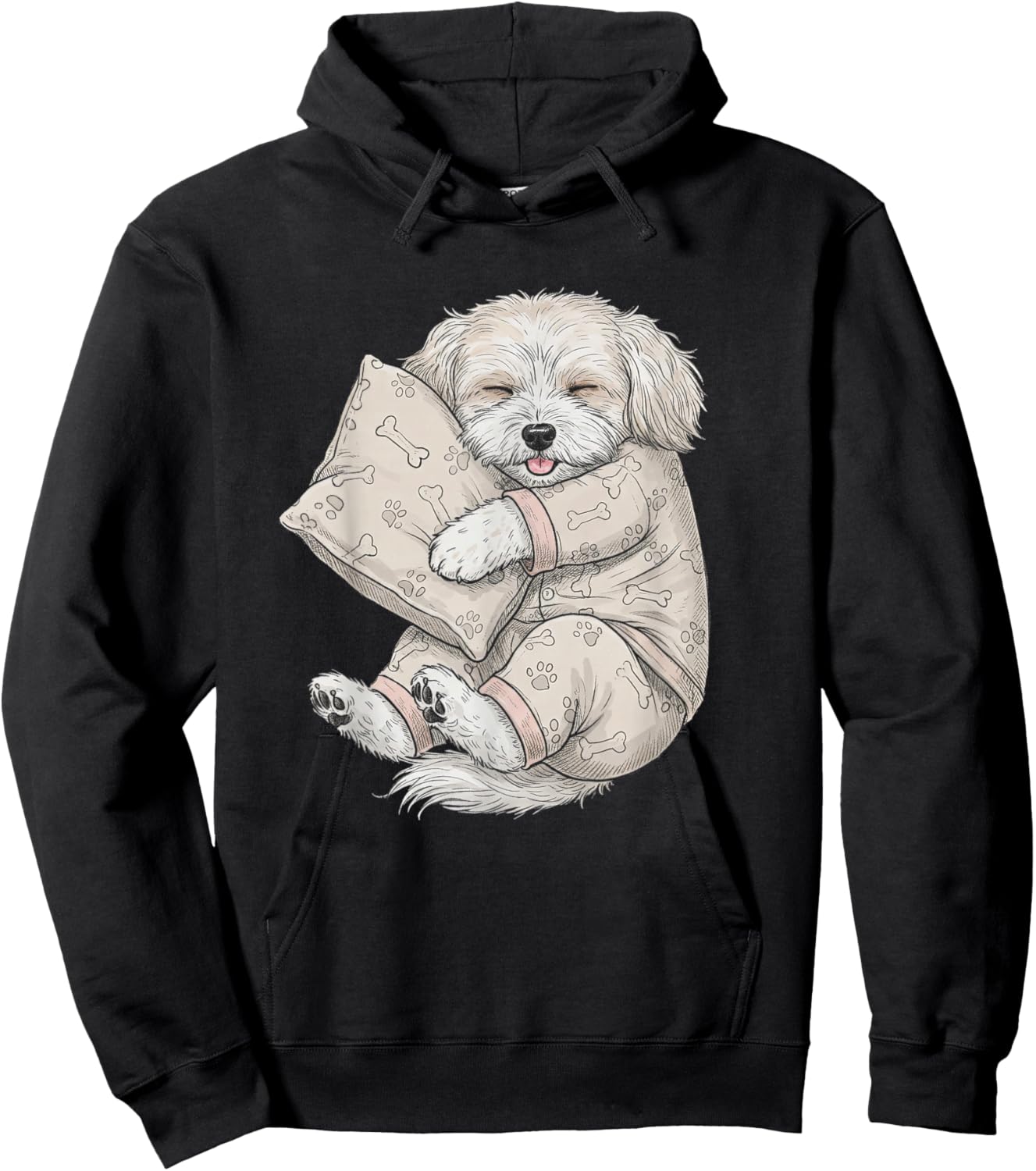 Funny Sleepy Coton de Tulear Pajama Men Women Kids Hoodie - Hoodie | Black