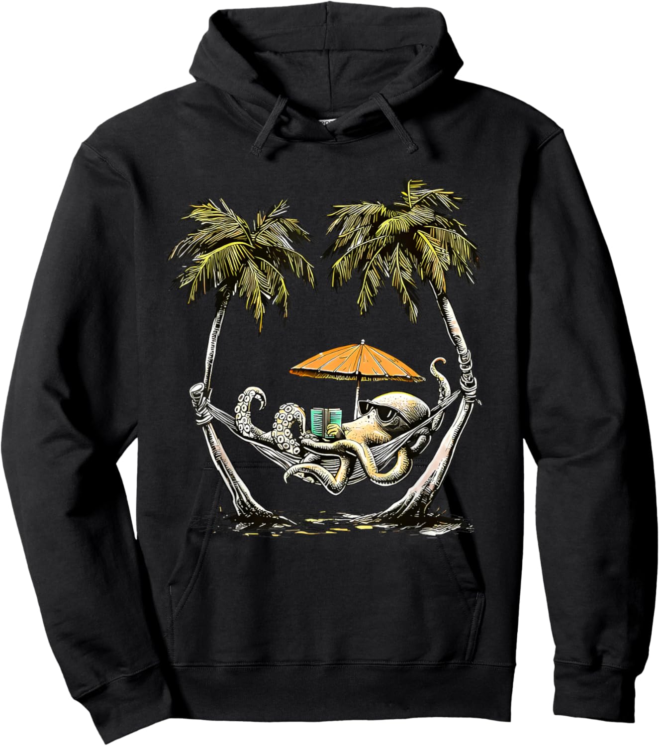 Tropical Octopus Hoodie - Hoodie | Black