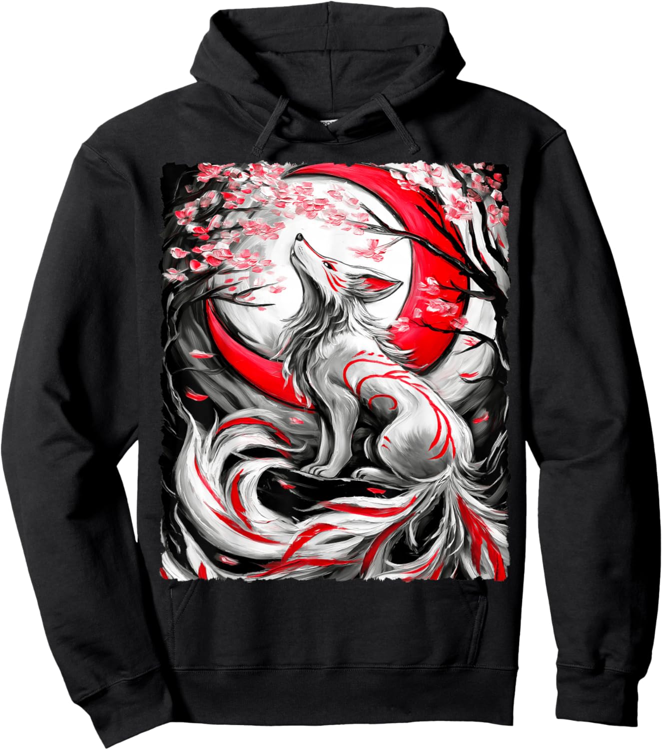 Kitsune Fuchs Spirituelle Yokai Kunst Hoodie - Hoodie | Black