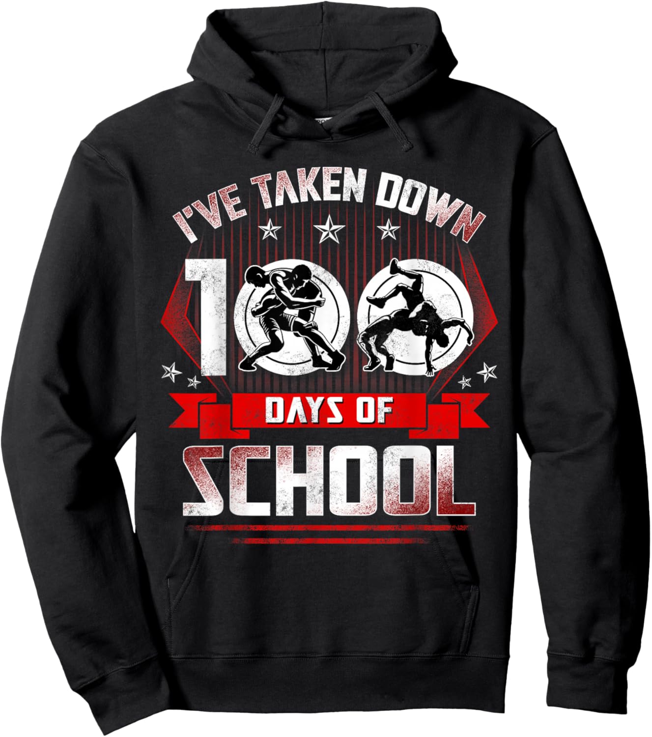 Wrestling 100th Day Boy I've Taken Down 100 Days of School Hoodie - Hoodie | Black