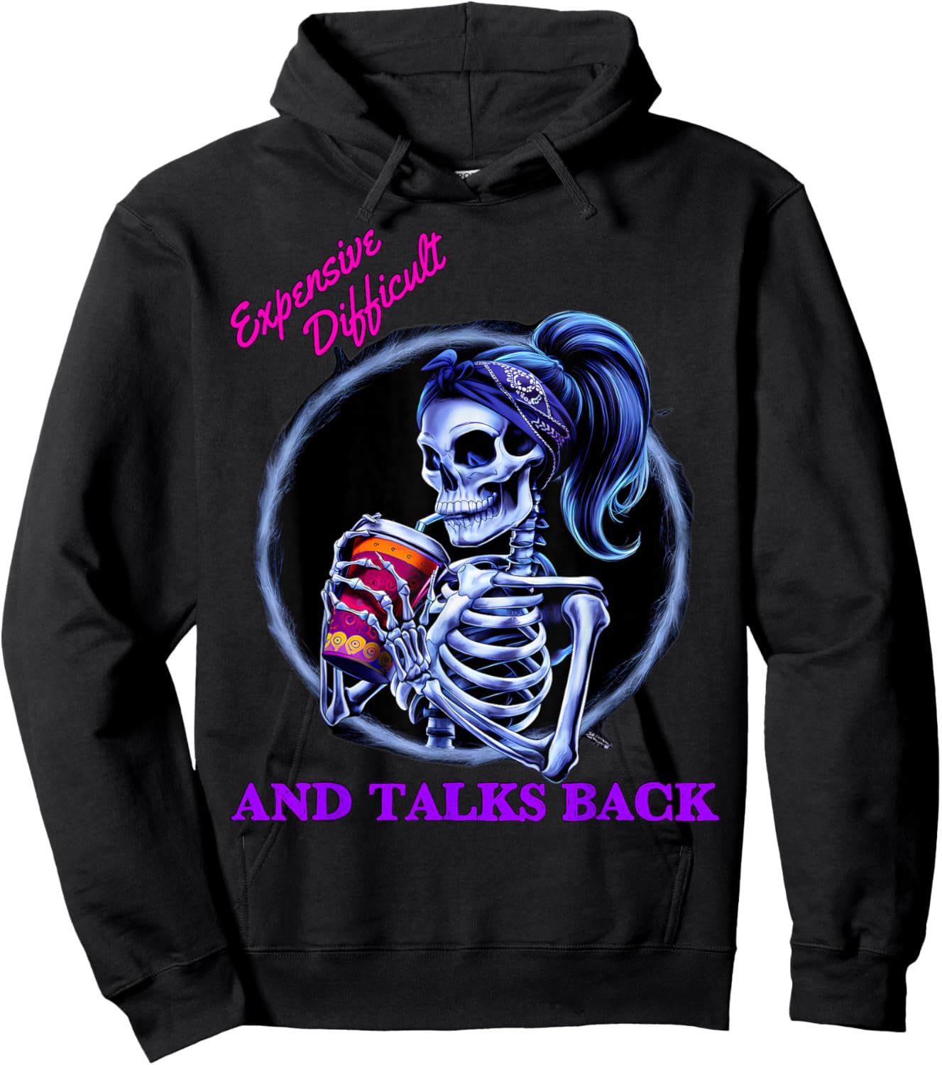 Expensive Difficult And Talks Back Halloween Mama Skeleton Hoodie - Hoodie | Black