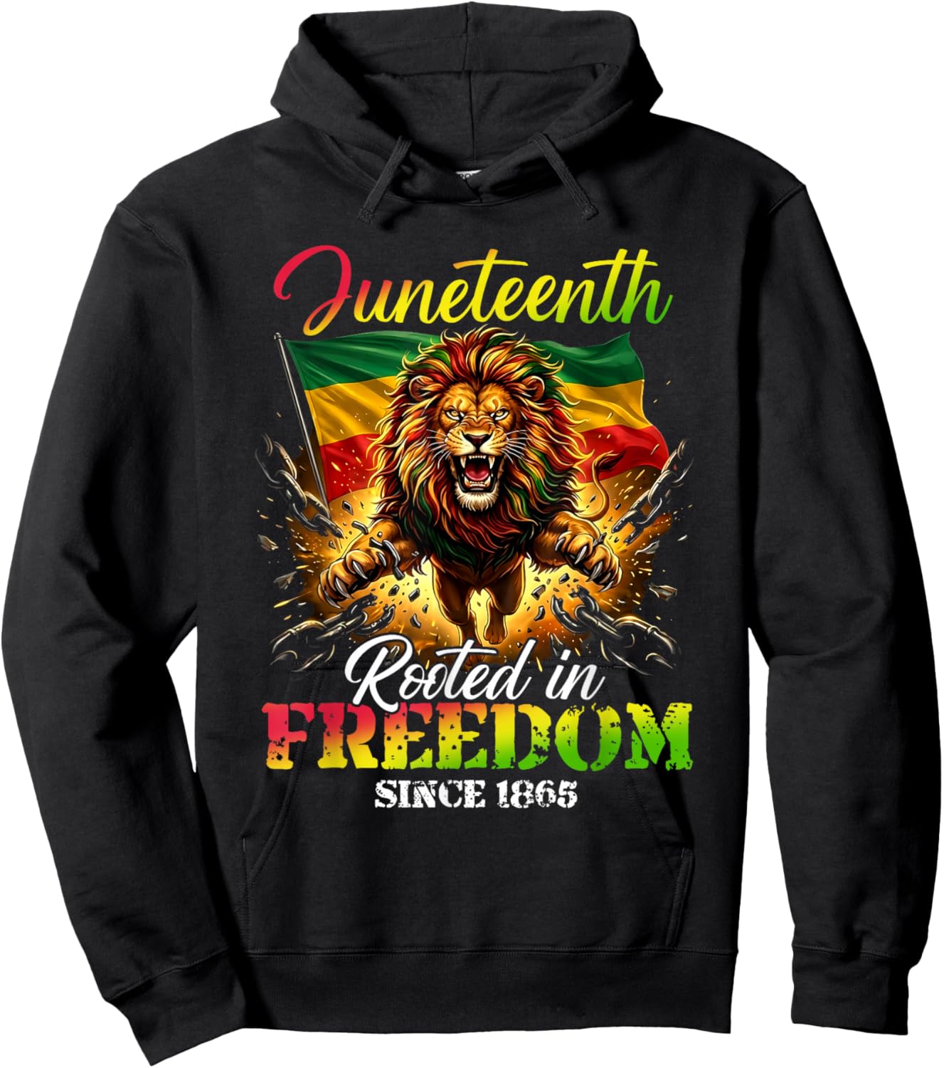 Juneteenth Rooted in Freedom African American Since 1865 Hoodie - Hoodie | Black