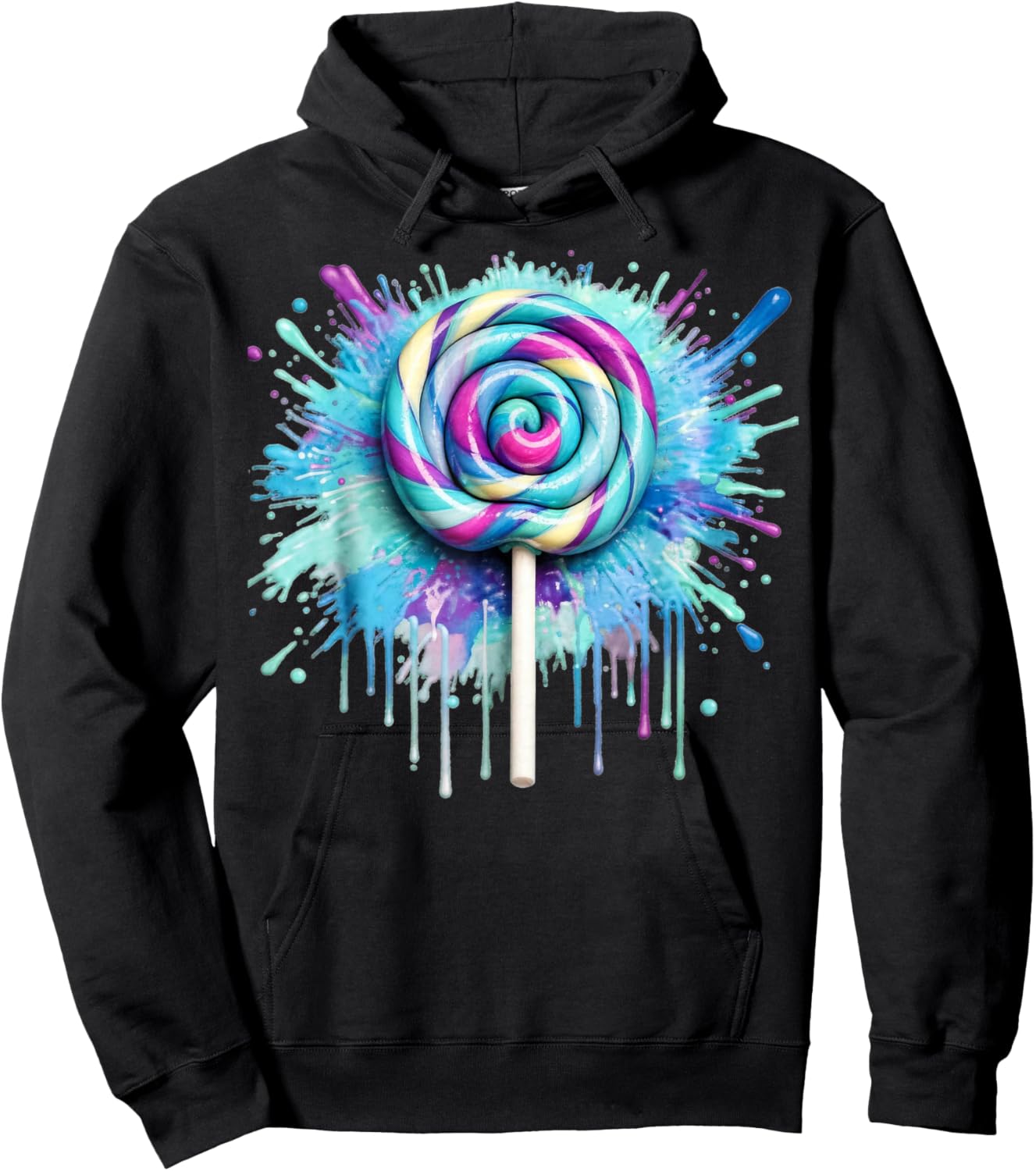 Candy Candy Costume Women's Carnival Lollipop Costume Hoodie - Hoodie | Black