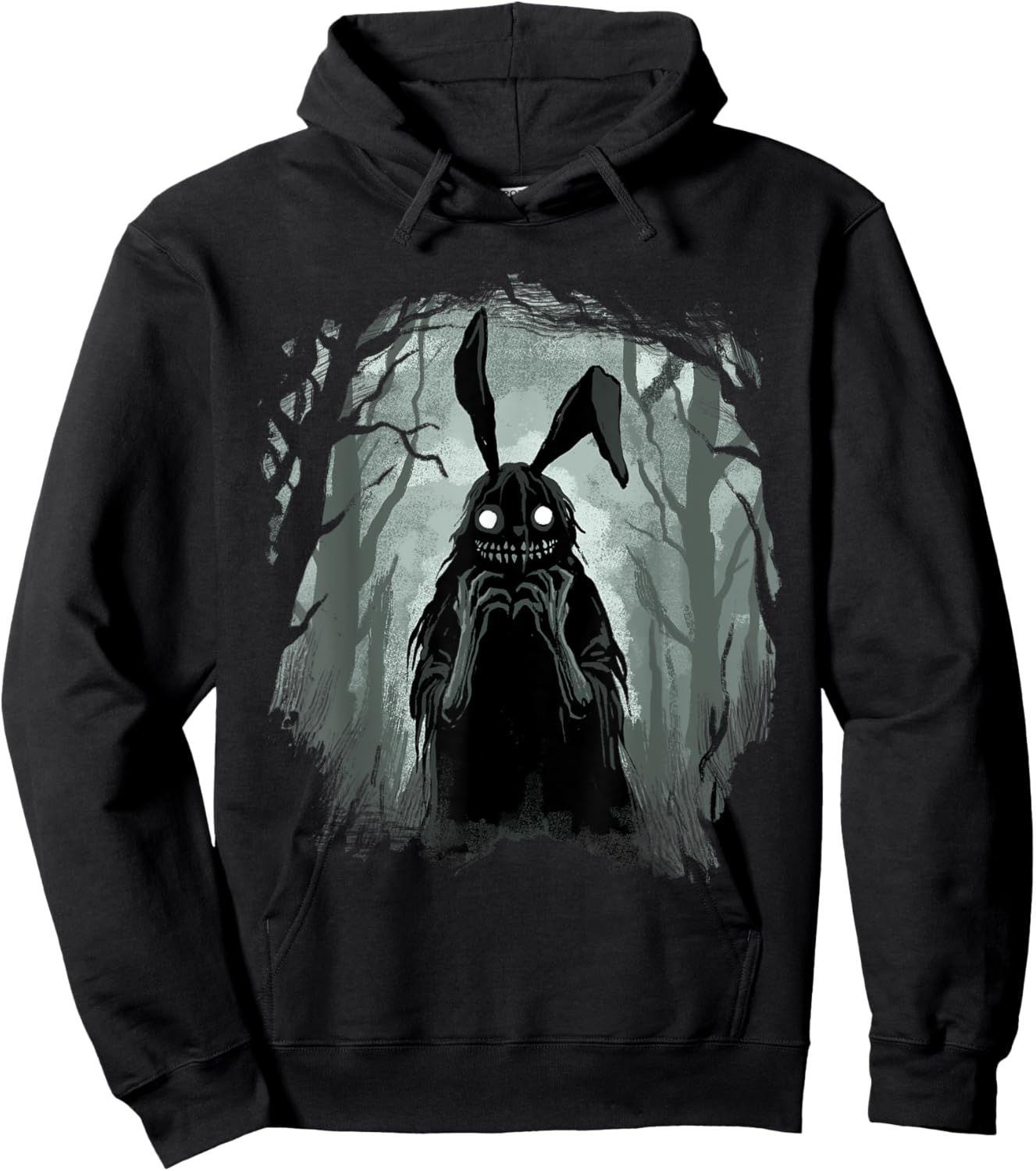 Gothic Shirt Creepy Bunny Goth Rabbit Evil Rabbit Weirdcore Hoodie - Hoodie | Black