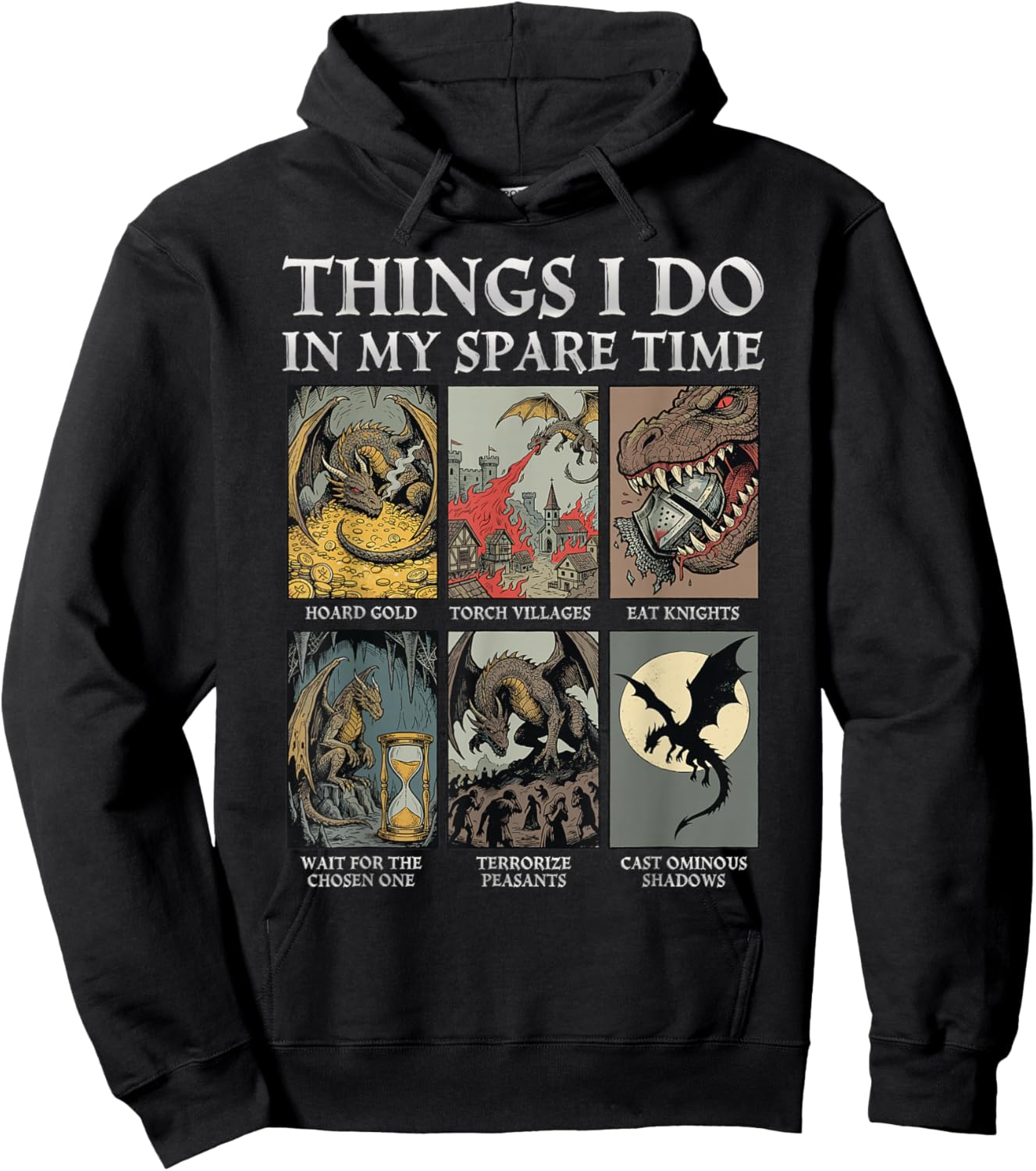 Funny Dragon Things I Do in My Spare Time Hoodie - Hoodie | Black