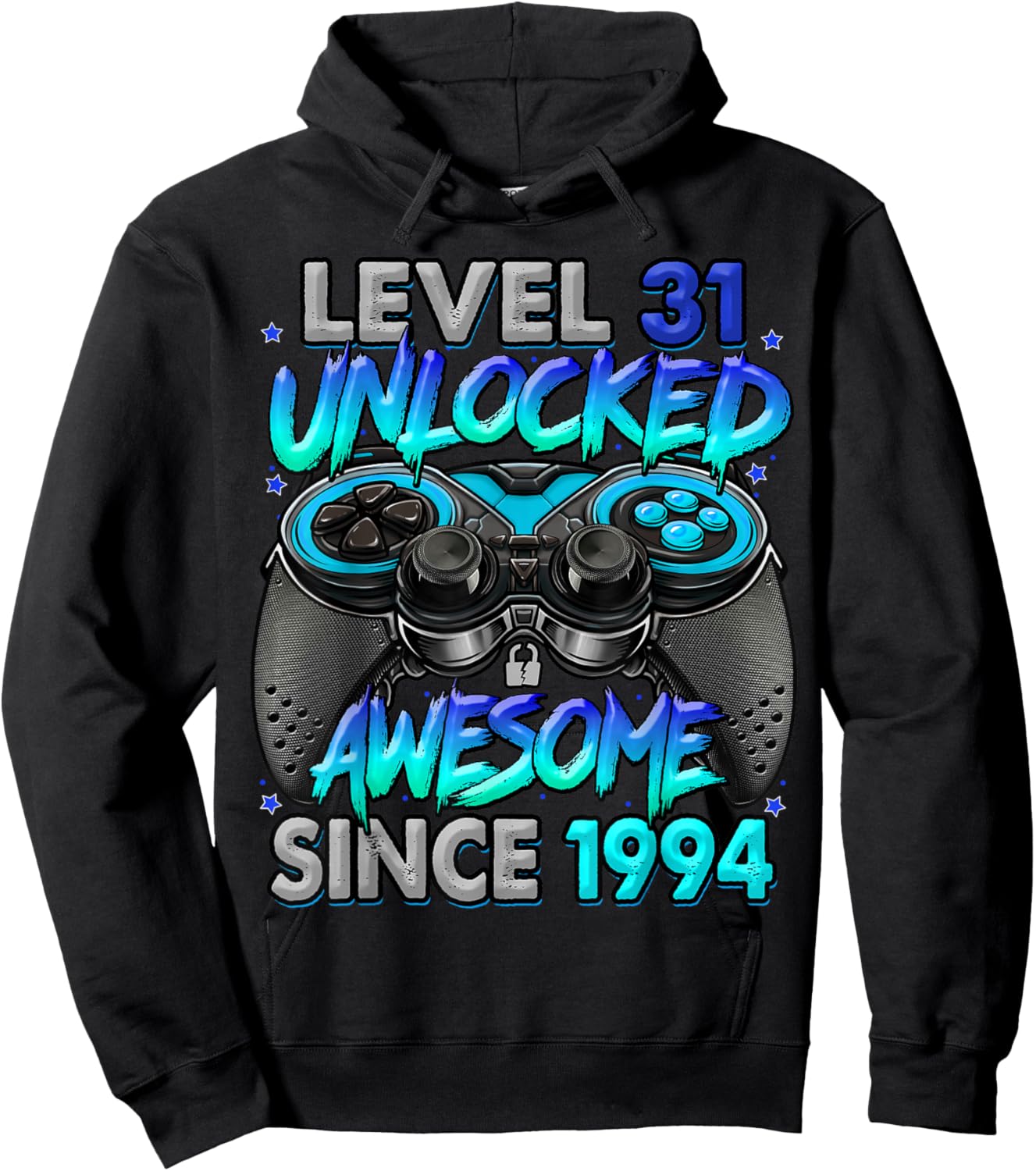 Level 31 Unlocked Awesome Since 1994 31st Birthday Gaming Hoodie - Hoodie | Black