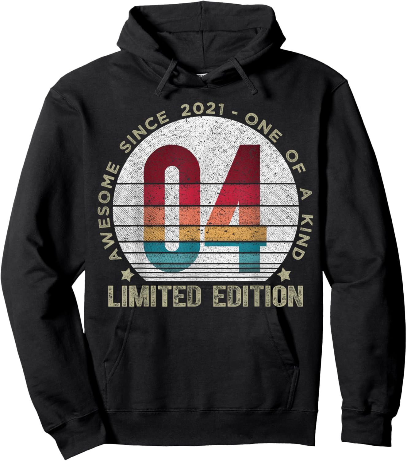 4 Year Old Gifts Vintage 2021 Limited Edition 4th Birthday Hoodie - Hoodie | Black