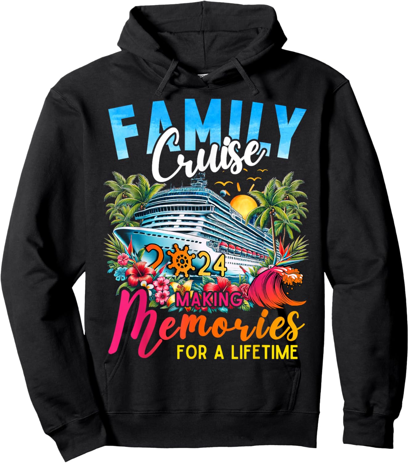 Family Cruise 2024 Reunion Matching Friend Vacation Women Hoodie - Hoodie | Black