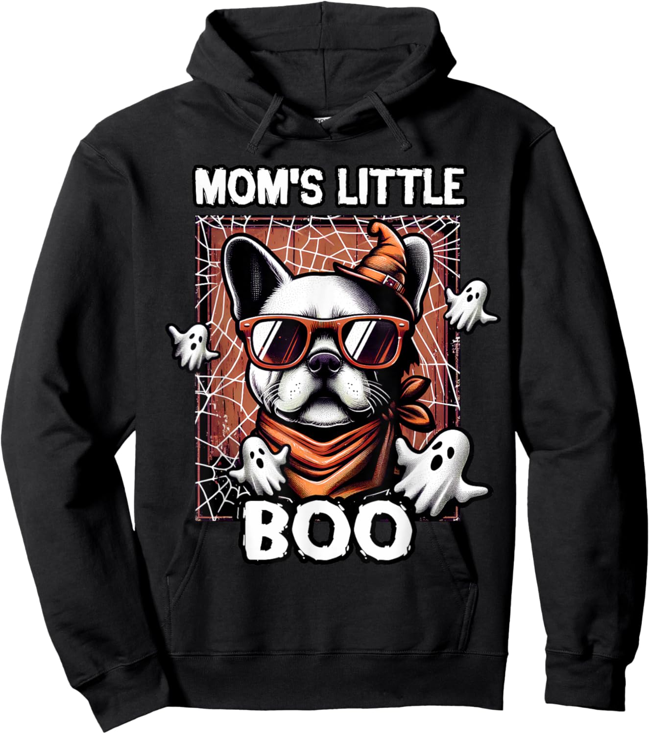 Frenchie Mom's Little Boo French Bulldog Halloween Dog Hoodie - Hoodie | Black