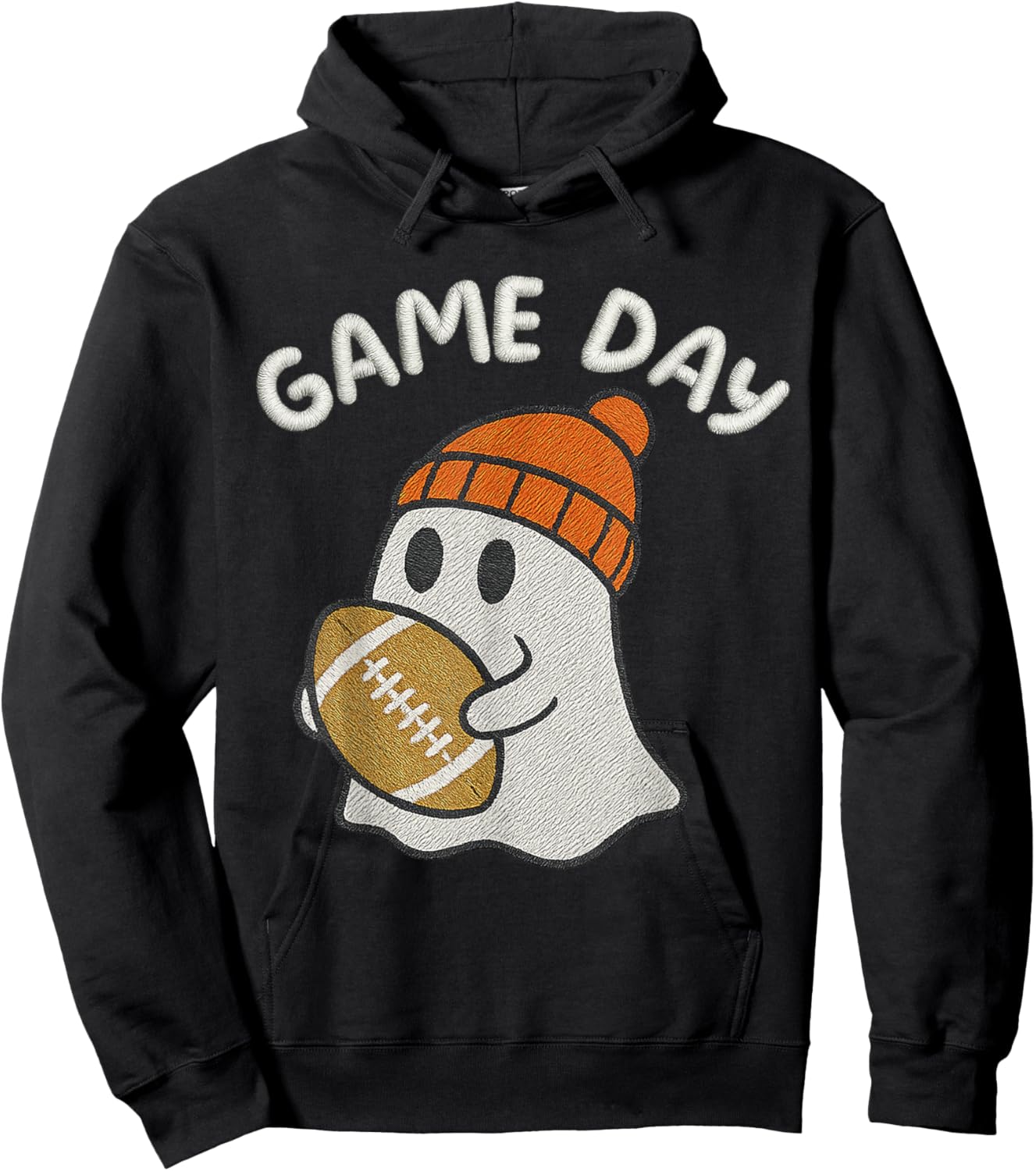 Football Game Day Ghost Halloween Outfit Gifts Family Party Hoodie - Hoodie | Black