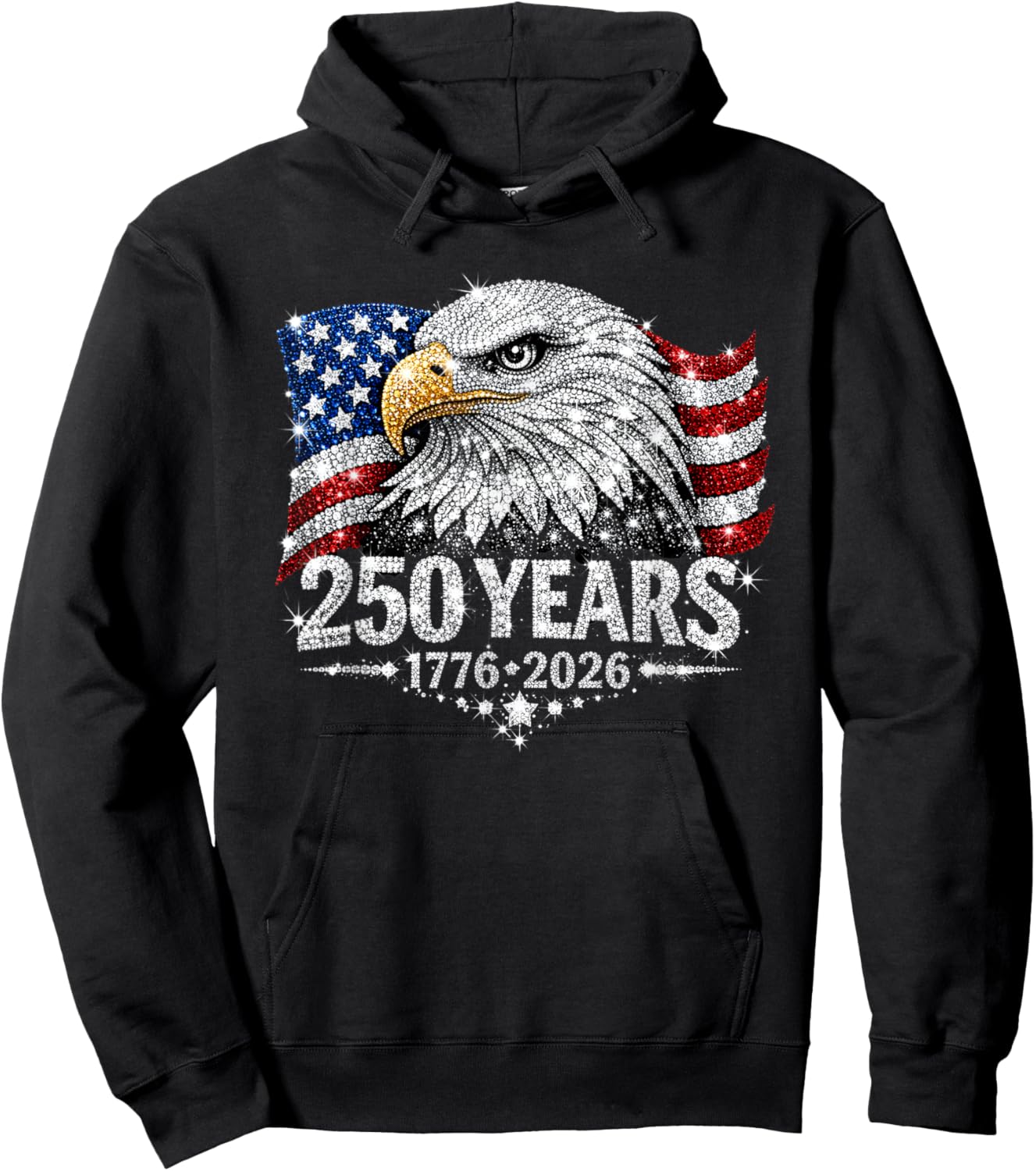 Patriotic America Women Men 250th Anniversary USA Hoodie - Hoodie | Black