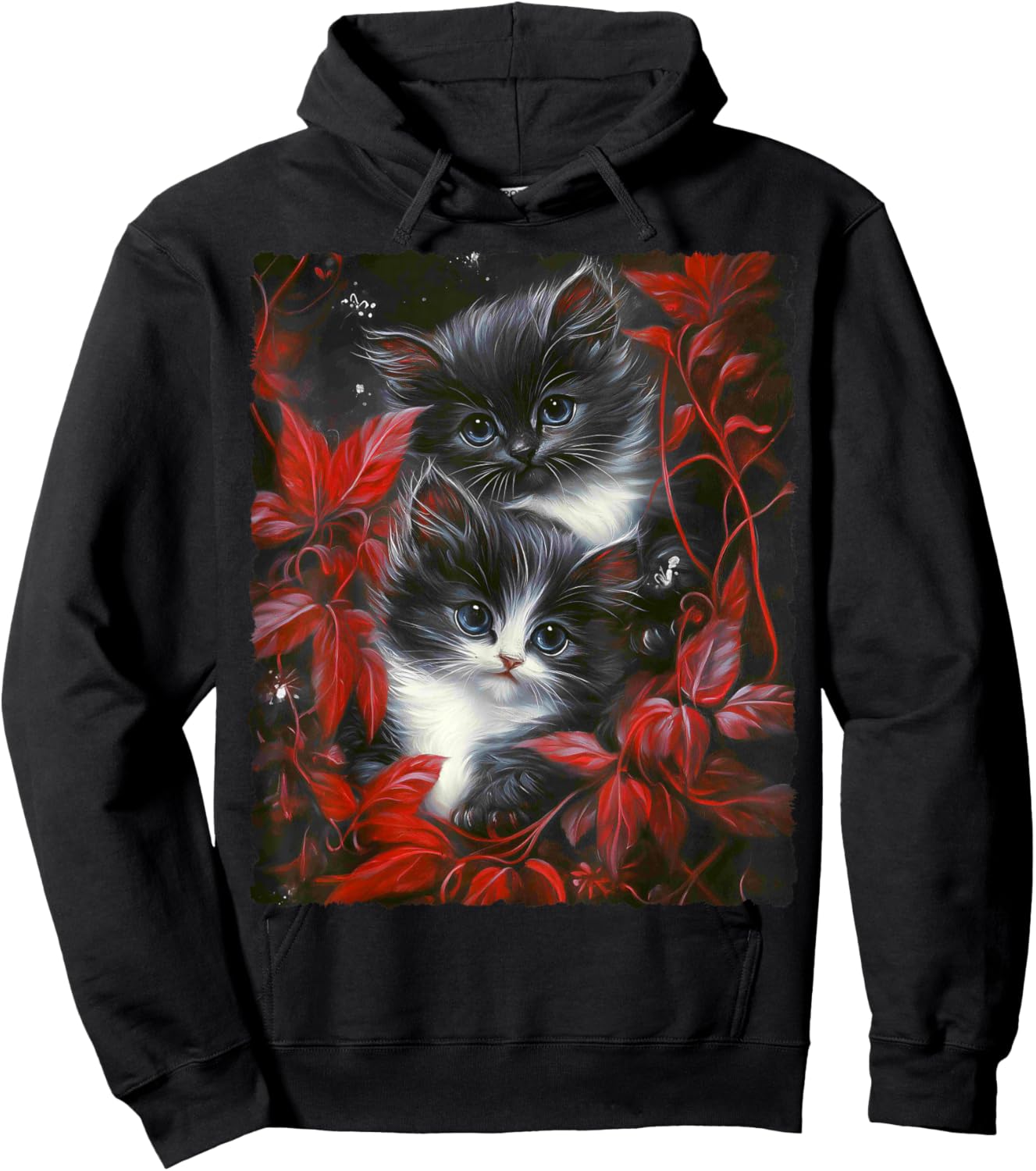 Cute Magical Cat Kitten Fantasy Art Design Hoodie - Hoodie | Black