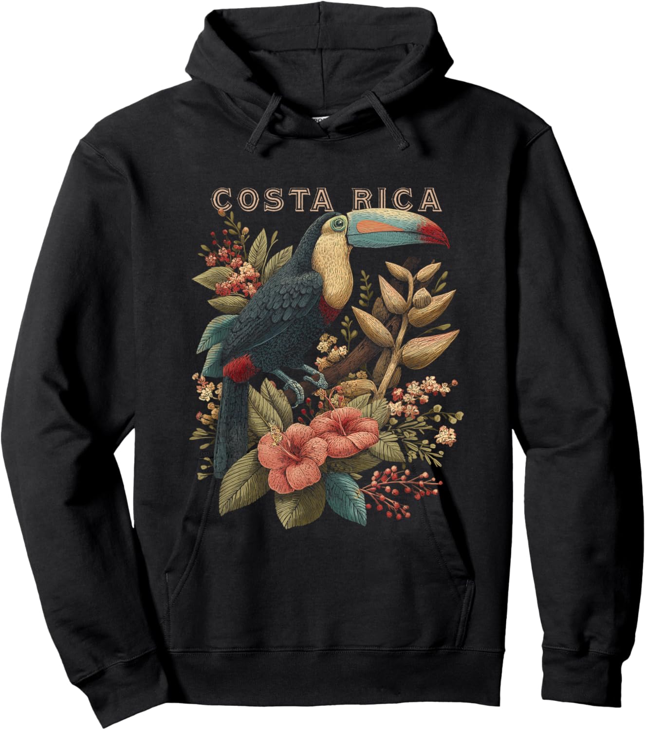 Costa Rica Pura Vida Holiday Shirt Vintage Toucan Hoodie - Hoodie | Black