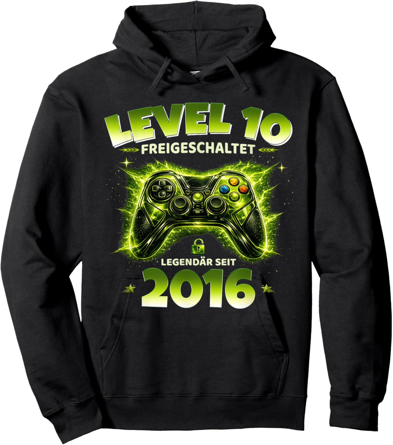 10. Geburtstag Junge Geschenk Level 10 freigeschaltet 2016 Hoodie - Hoodie | Black