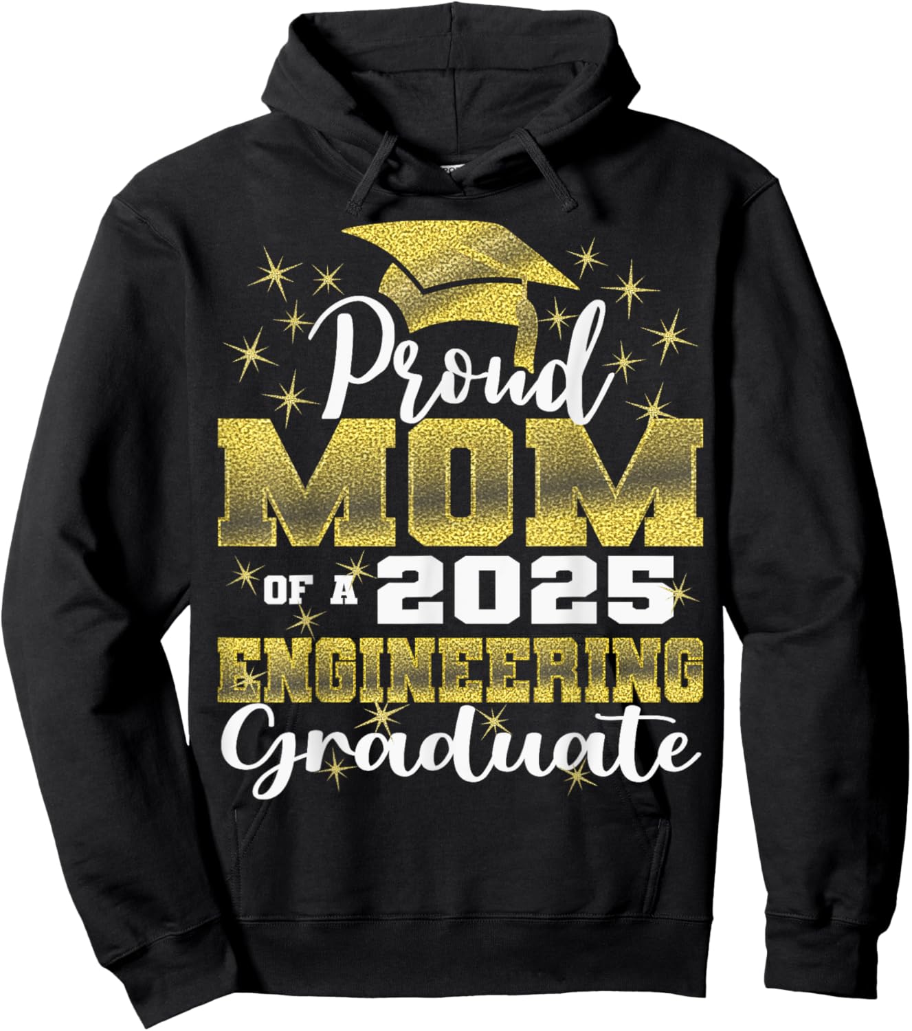 Super Proud Mom of 2025 Engineering Graduate Family Hoodie - Hoodie | Black