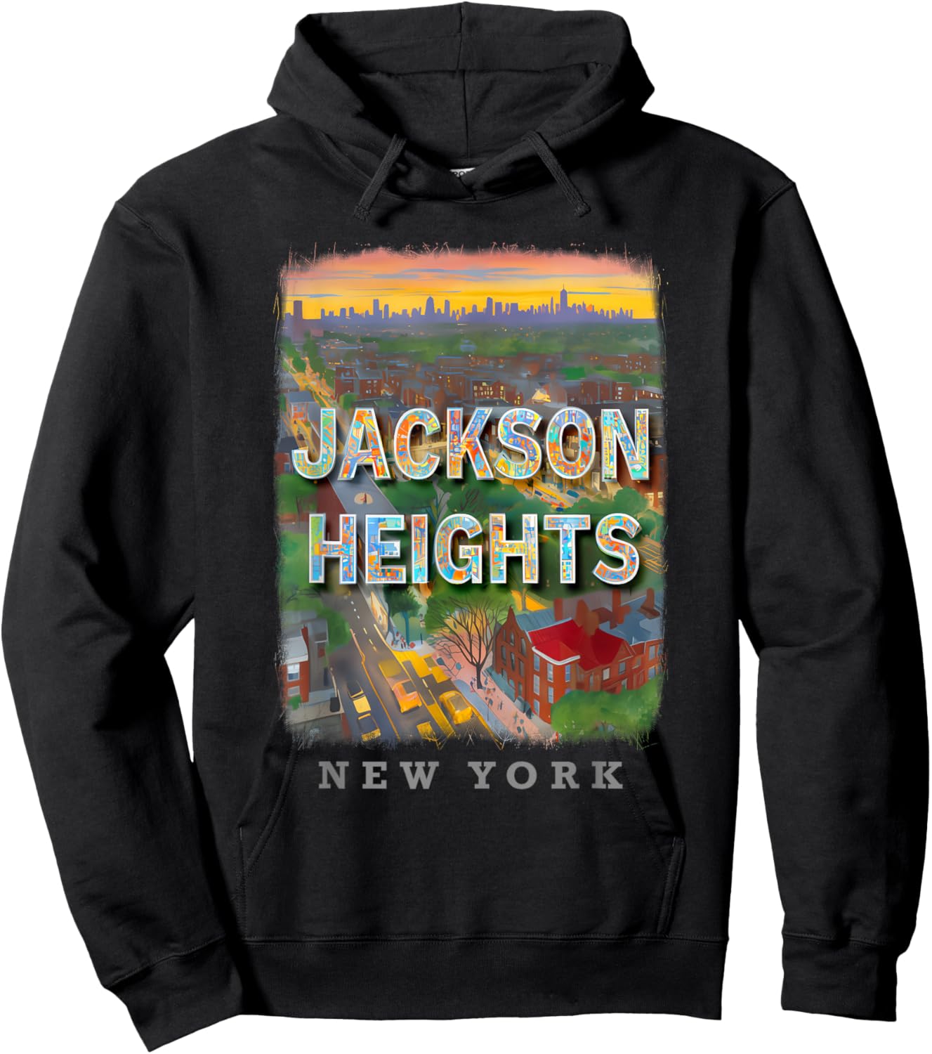 Jackson Heights New York Queens NY Neighborhood Life SD442 Hoodie - Hoodie | Black