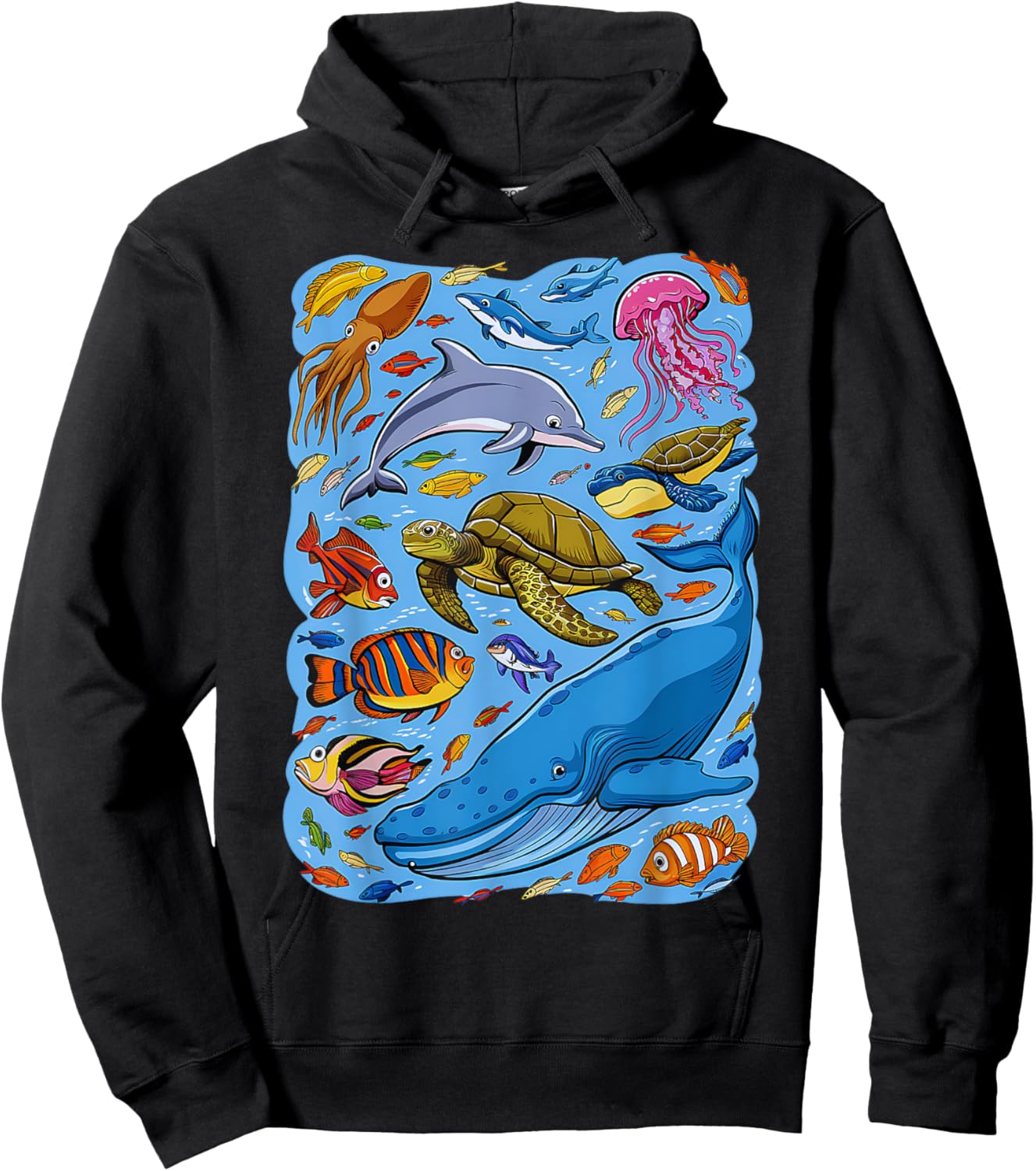Sea Creature Animal Marine Ocean Life Kids Boys Teens Hoodie - Hoodie | Black