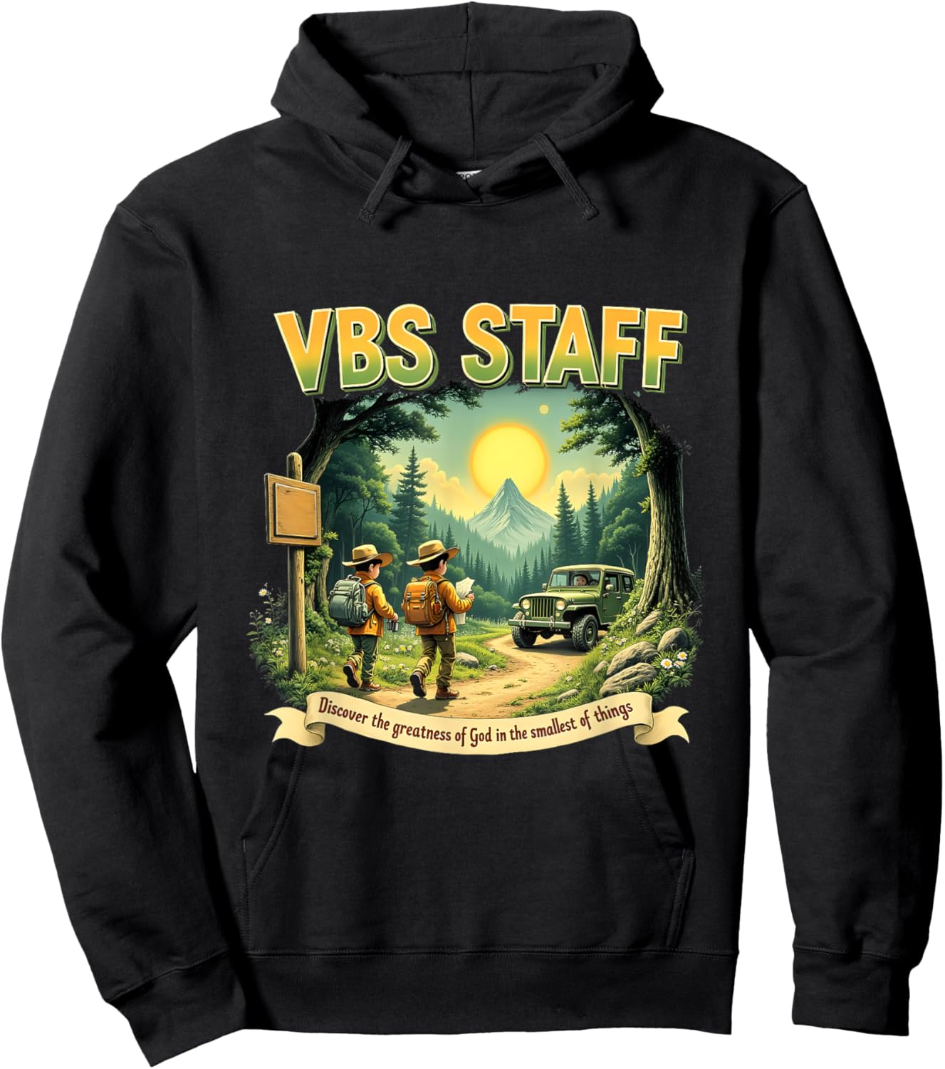 VBS Staff Adventure Magnified Smallest Insects VBS Team 2025 Hoodie - Hoodie | Black