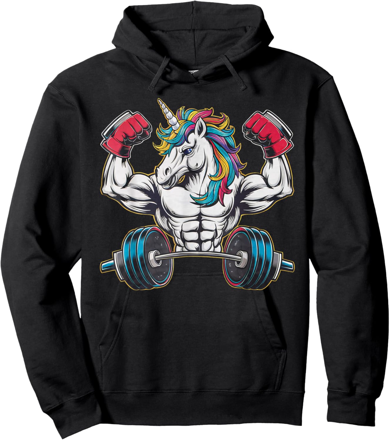 Unicorn Powerlifting Weightlifting Gym Strongman Deadlifts Hoodie - Hoodie | Black