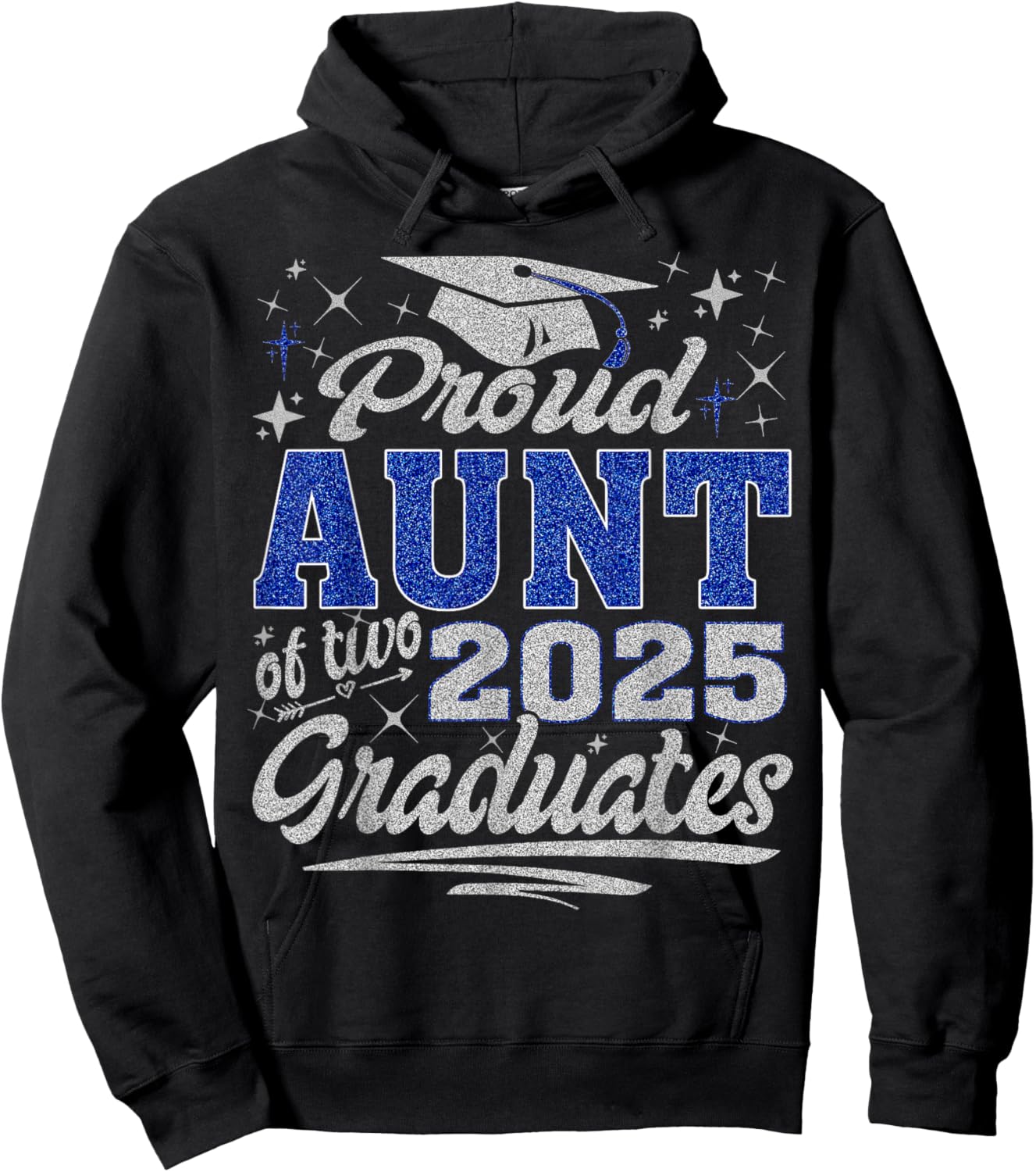 Proud Aunt of two class of 2025 graduates twins graduation Hoodie - Hoodie | Black