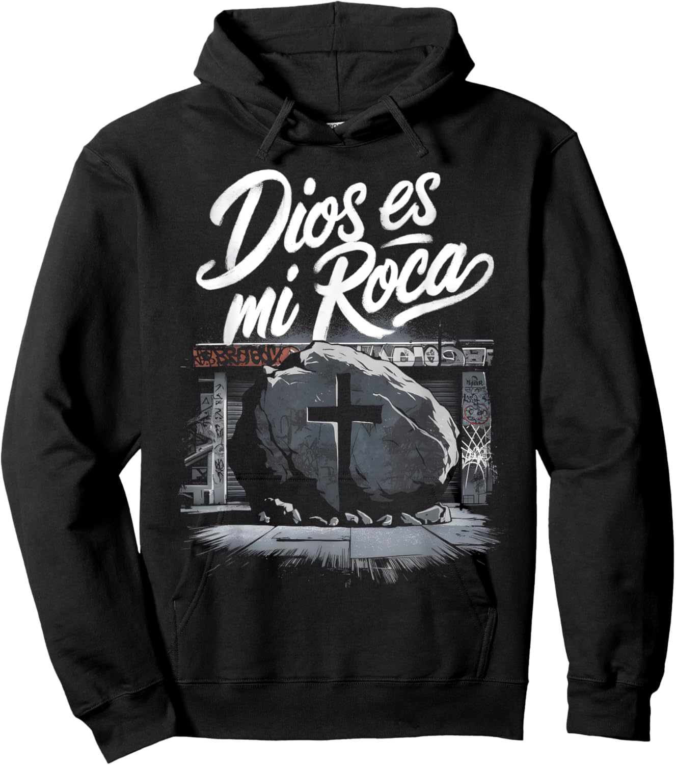 Dios Es Mi Roca Chicano Mexican Culture Faith God Hoodie - Hoodie | Black