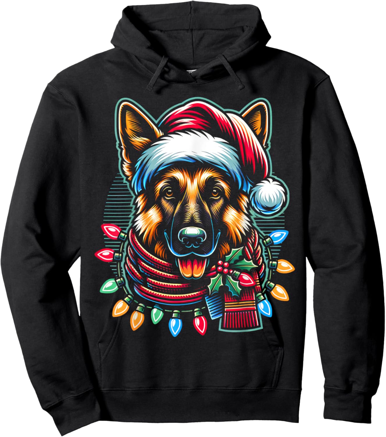 Christmas German Shepherd Xmas Shepherd Mom Dog Lover Hoodie - Hoodie | Black