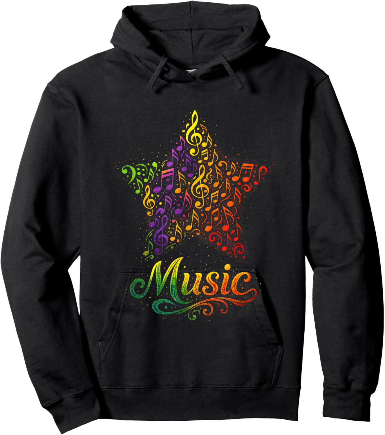 Music - Treble Clef Notes Lovers Art Hoodie - Hoodie | Black