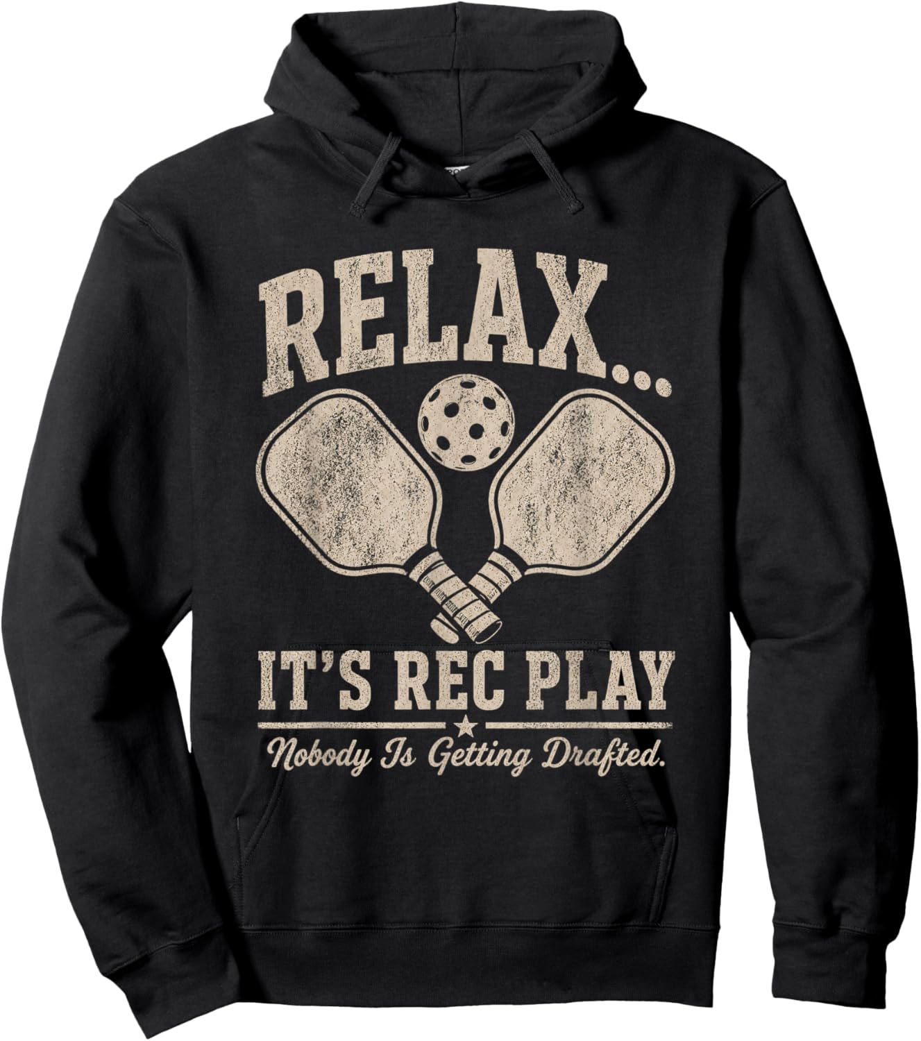 Relax It’s Rec Play Pickleball Funny Retro Men Women Hoodie - Hoodie | Black