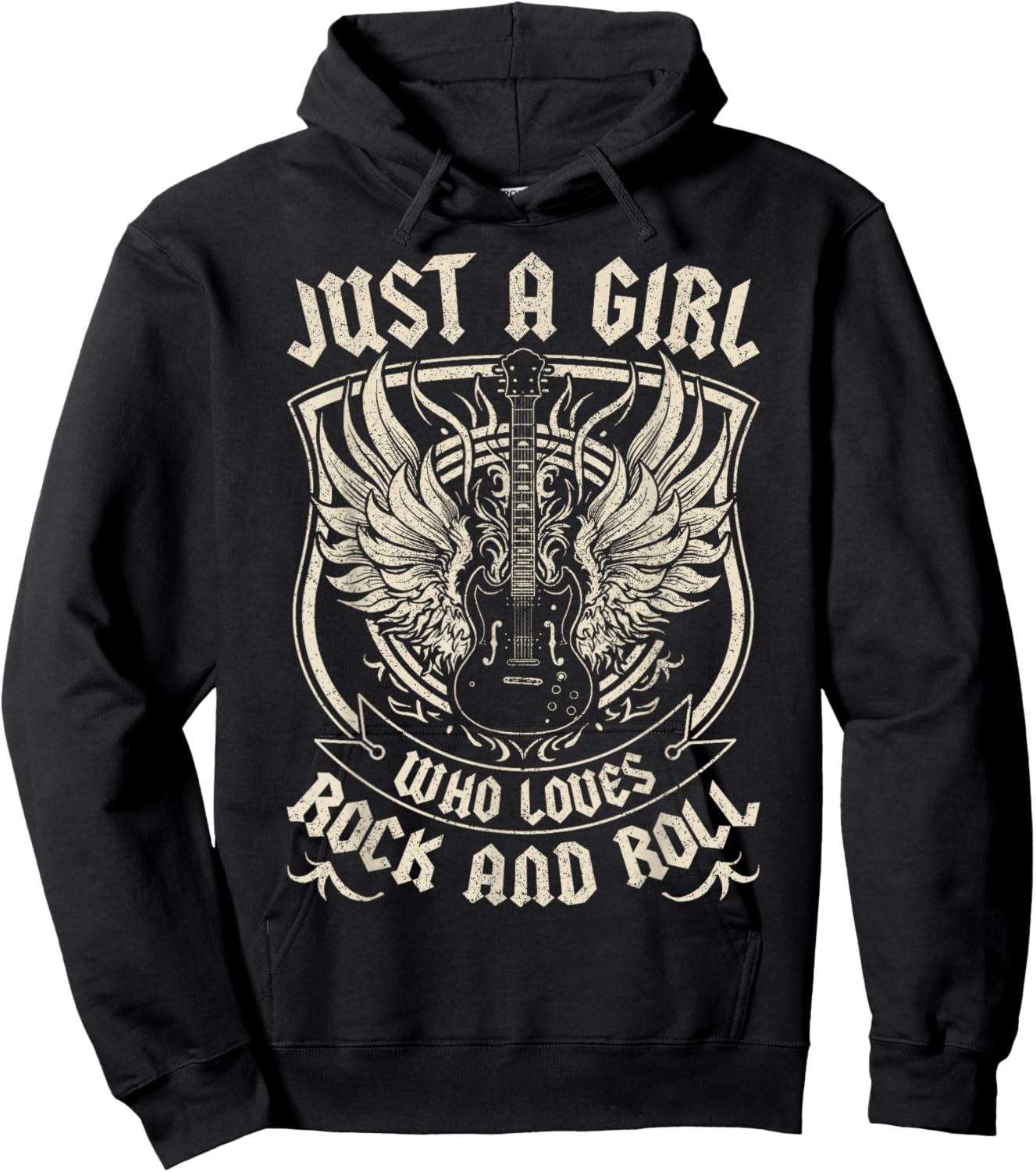 Rock Band Rock Concert Just A Girl Who Loves Rock and Roll Hoodie - Hoodie | Black