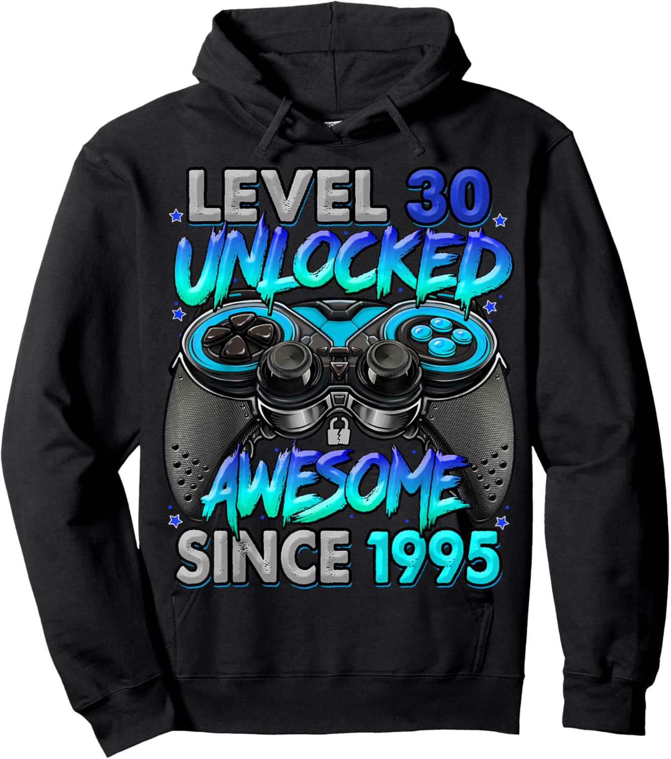 Level 30 Unlocked Awesome Since 1995 30th Birthday Gaming Hoodie - Hoodie | Black