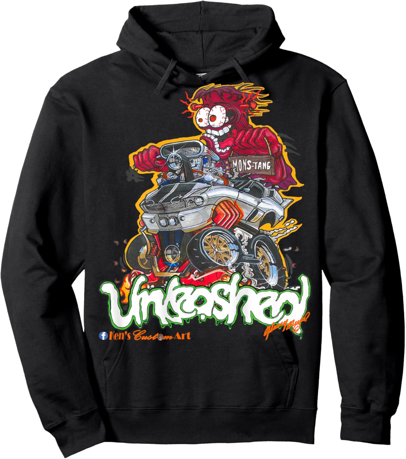 67 GT500 MONS-Tang Hot Rod Unleashed (Design on Back) Hoodie - Hoodie | Black