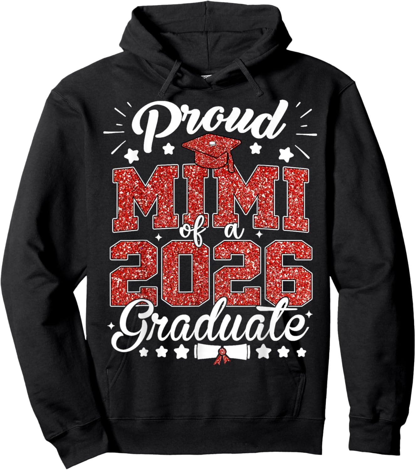 Proud Mimi of A Class of 2026 Graduate Senior Grad Family Hoodie - Hoodie | Black