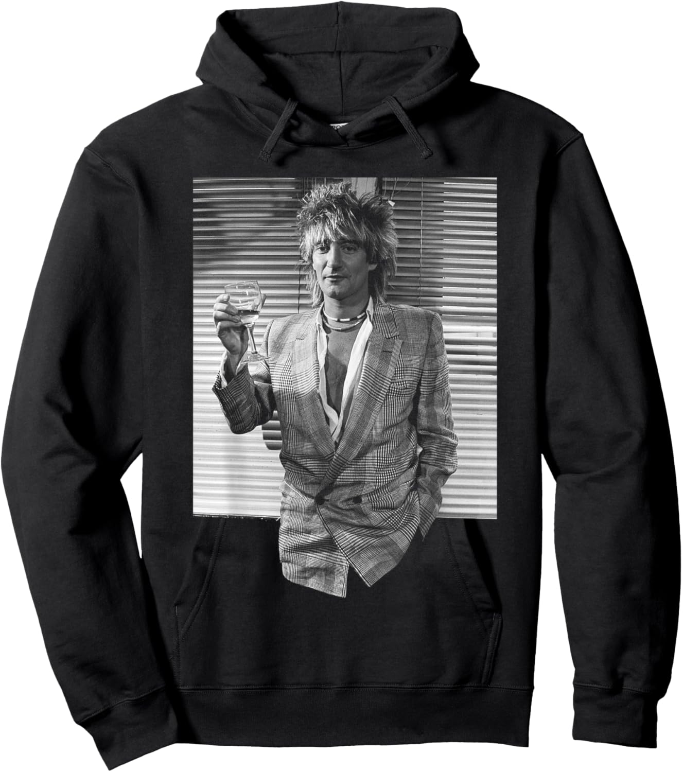 Singer Rod Stewart in London Press for Body Wishes Tour 1983 Hoodie - Hoodie | Black