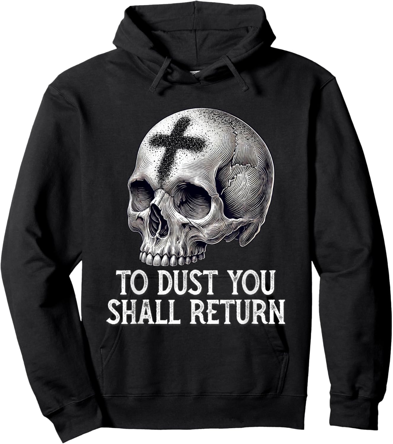 Memento Mori Catholic Crucifix Traditional Latin Mass Skull Hoodie - Hoodie | Black