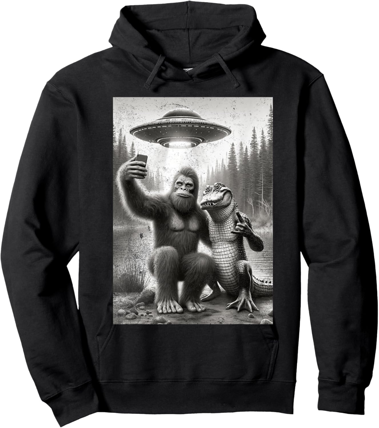 Florida Bigfoot Alligator Alien Vacation Friends Skunk Ape Hoodie - Hoodie | Black