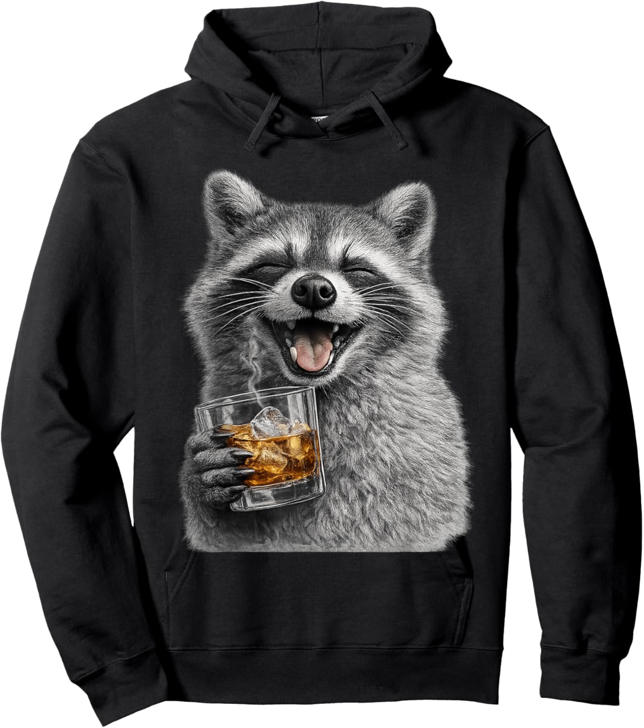 Funny Raccoon Design, Silly Meme, Danke Memes, 90s Vintage Hoodie - Hoodie | Black