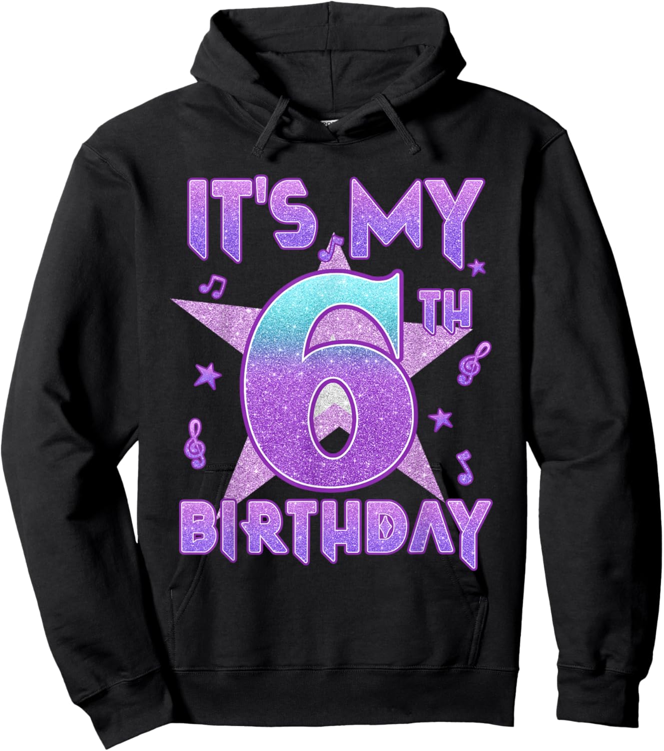 It's My 6th Birthday Kpop 6 Year Old Toddler Birthday Girl Hoodie - Hoodie | Black