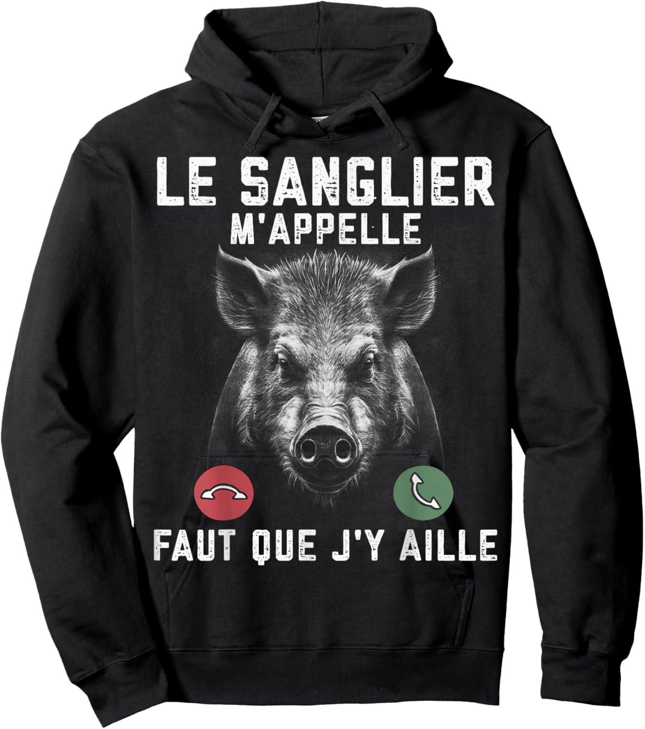 Hunting Boar Hunter Man Funny Funny Hoodie - Hoodie | Black