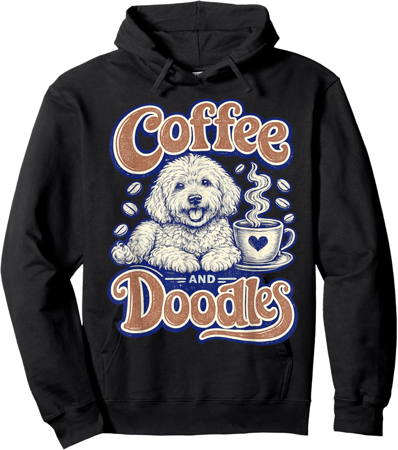 Coffee and Doodles Funny Doodle Coffee Club Pet Lover Design Hoodie - Hoodie | Black