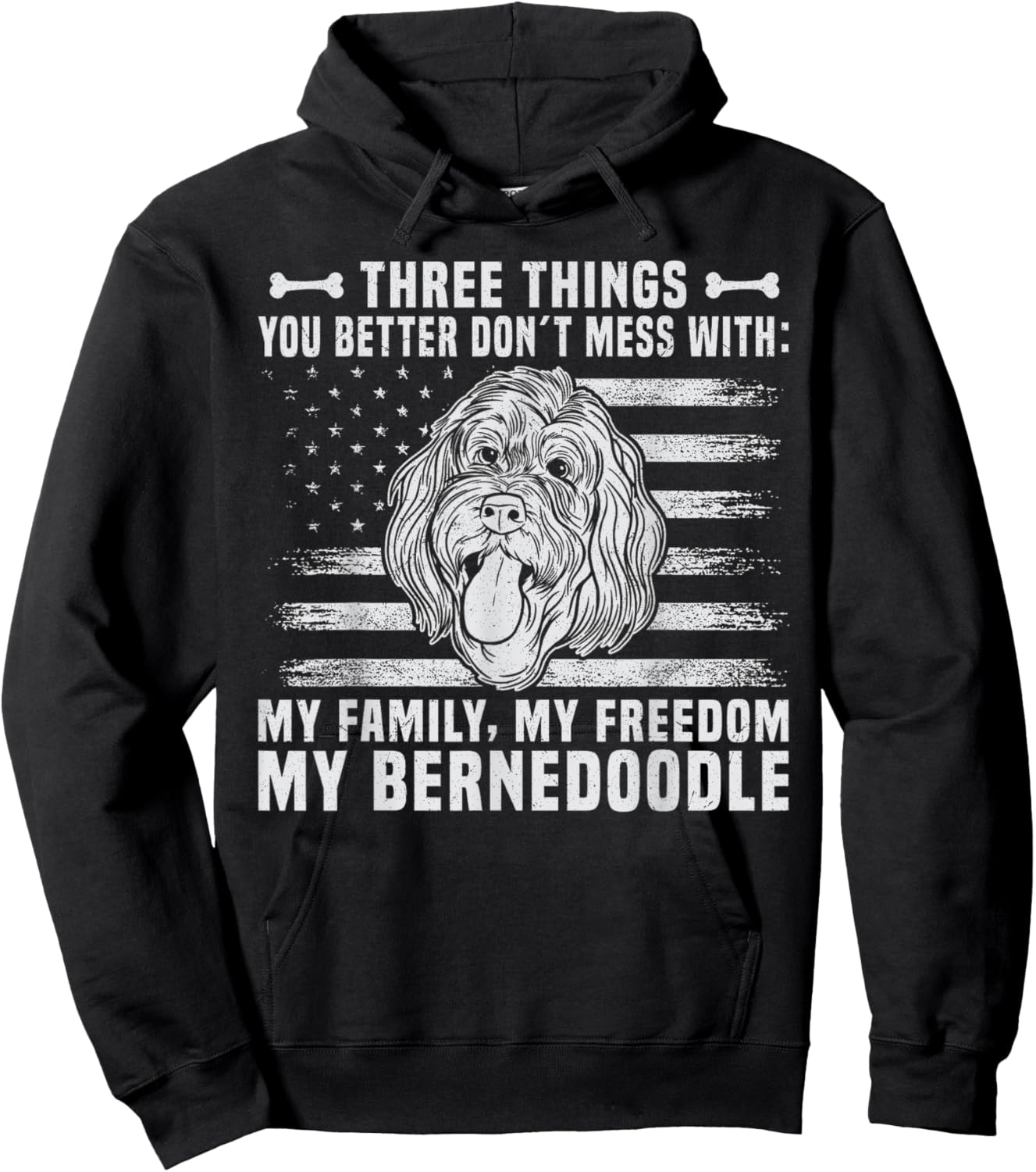 Bernedoodle Puppy Stuffed Animal Dog Mom Dog owner Hoodie - Hoodie | Black