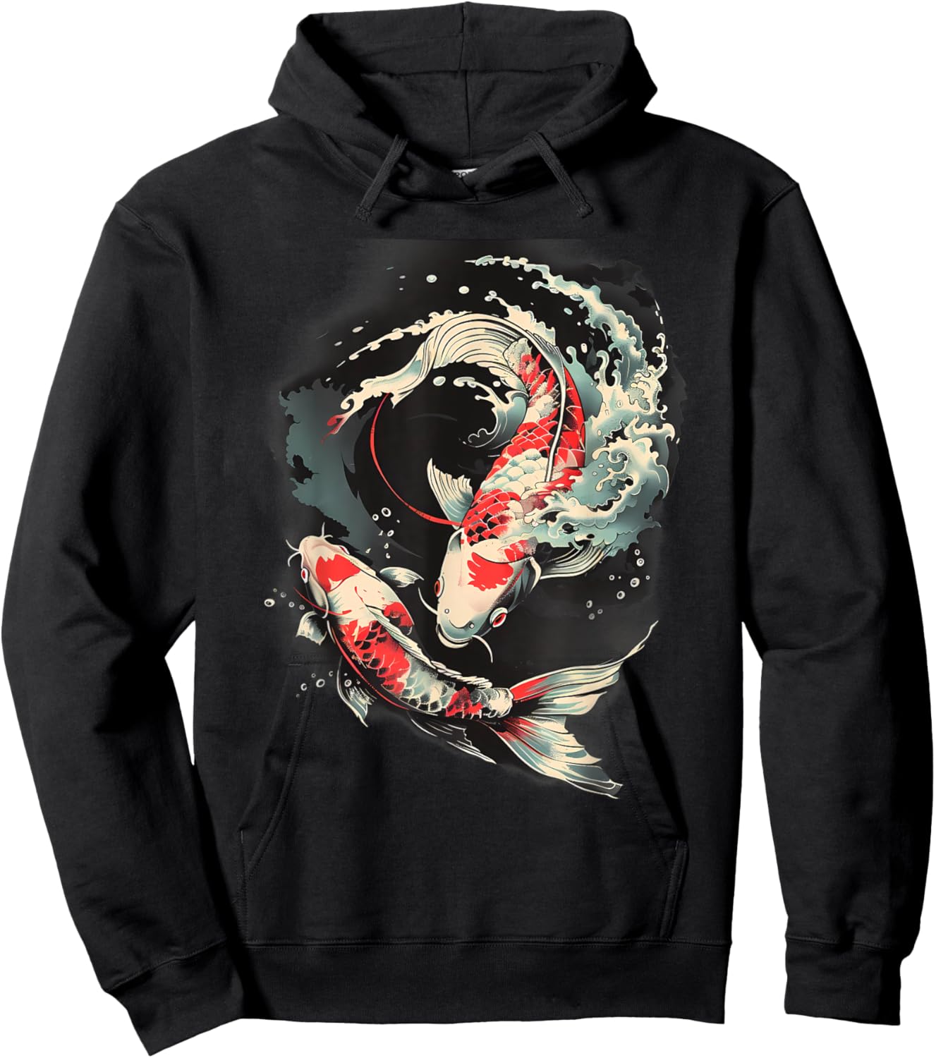 Koi Fish Japanese Koi Carp Fish Nishikigoi Fish Yin Yang Hoodie - Hoodie | Black