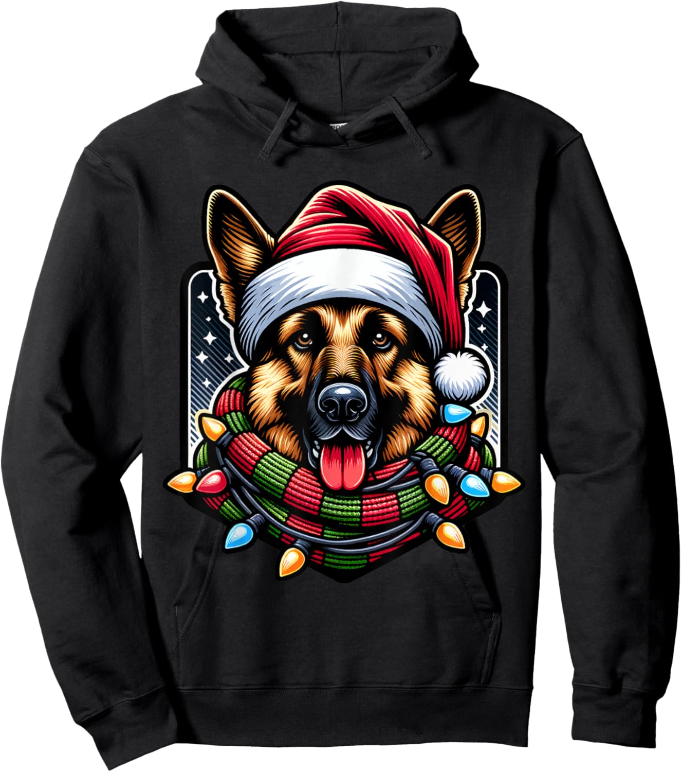 Christmas German Shepherd Xmas Shepherd Mom Dog Lover Hoodie - Hoodie | Black