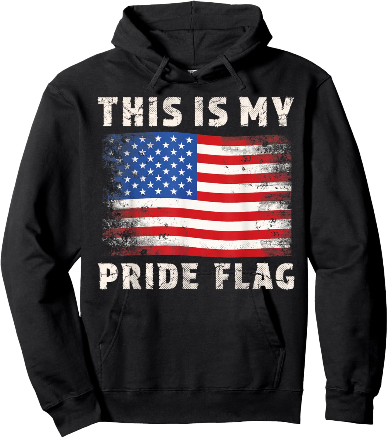 This Is My Pride Flag Shirt Patriotic USA Flag 4th July Hoodie - Hoodie | Black