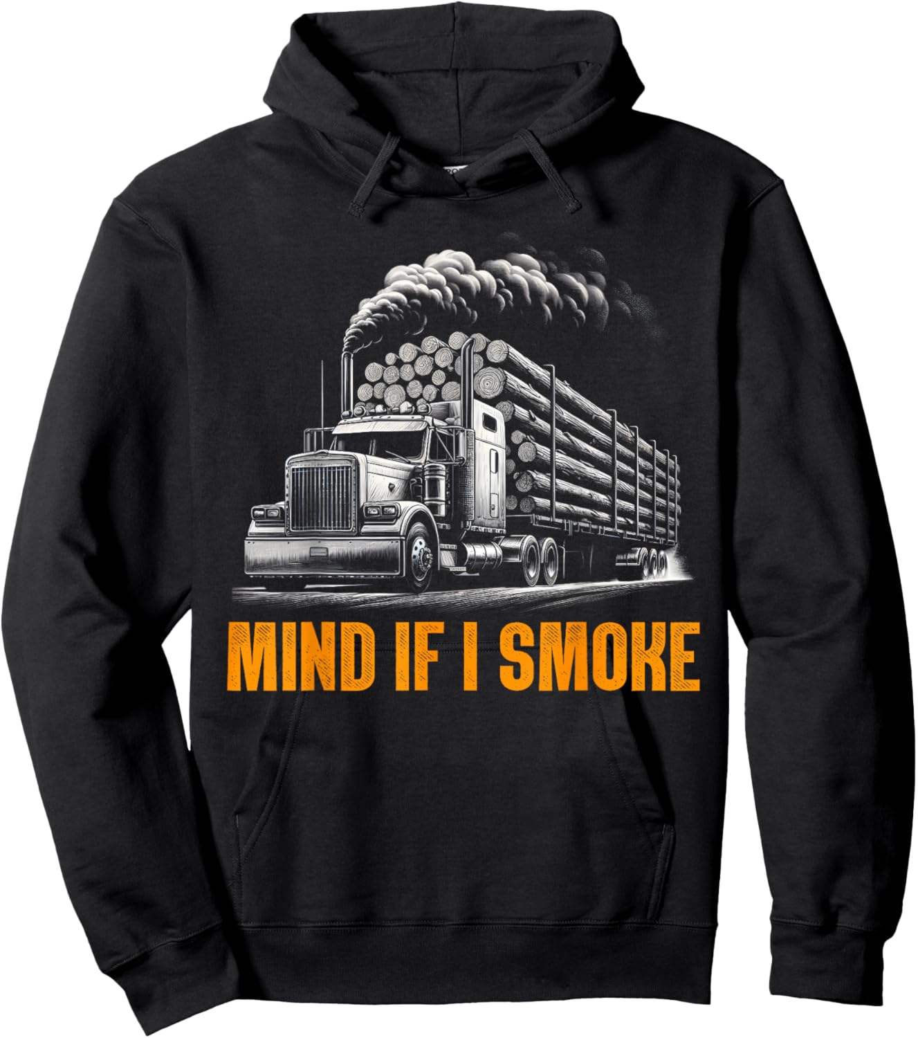 Funny Logging Trucker Gifts Logging Trucker Log Truck Driver Hoodie - Hoodie | Black